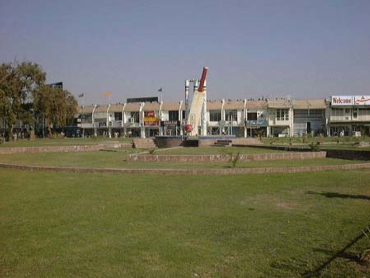 A view of the front of Iqbal Stadium, Faisalabad, 2nd Test England v Pakistan, 29 Nov-3 Dec 2000