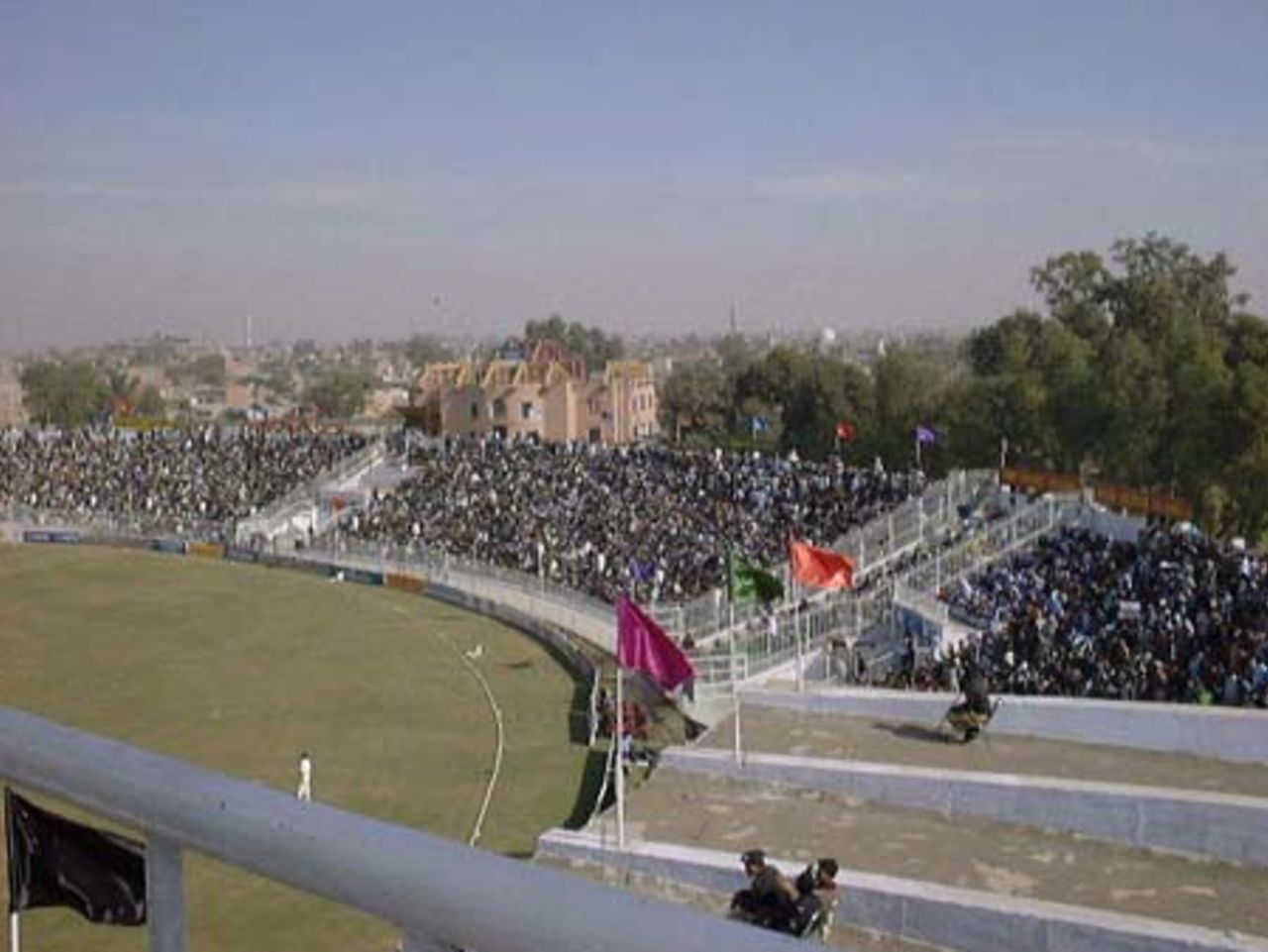 A view of the stands of Iqbal Stadium, Faisalabad, 2nd Test England v Pakistan, 29 Nov-3 Dec 2000