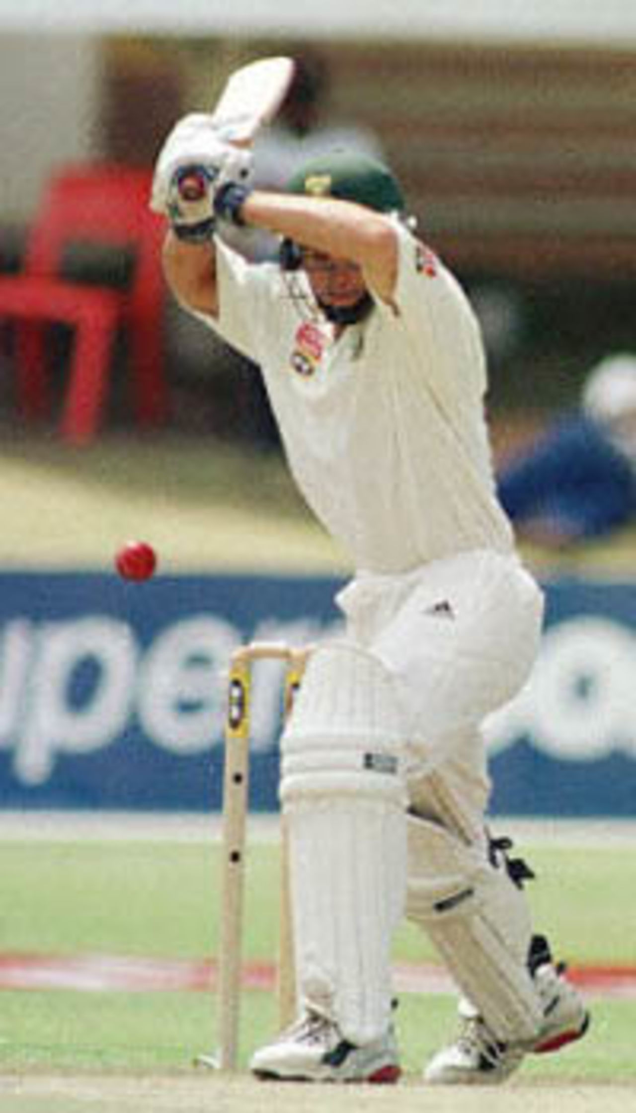 McKenzie has nothing to do with a ball pitched out side the offstump, New Zealand in South Africa, 2000/01, 2nd Test, South Africa v New Zealand, Crusaders Ground, St George's Park, Port Elizabeth, 30Nov-04Dec 2000 (Day 3).