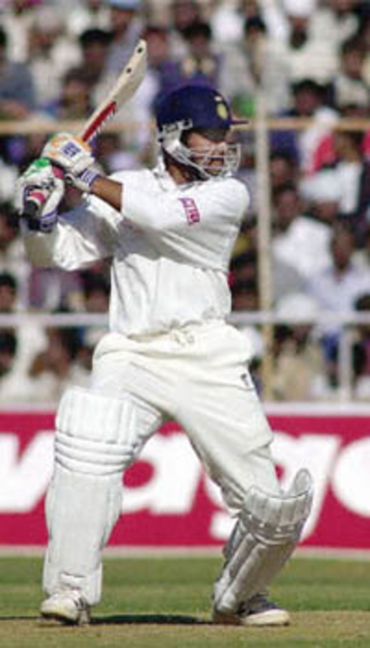 Ganguly plays the square drive, Zimbabwe in India, 2000/01, 2nd One-Day International, India v Zimbabwe, Sardar Patel (Gujarat) Stadium, Motera, Ahmedabad, 05 December 2000.