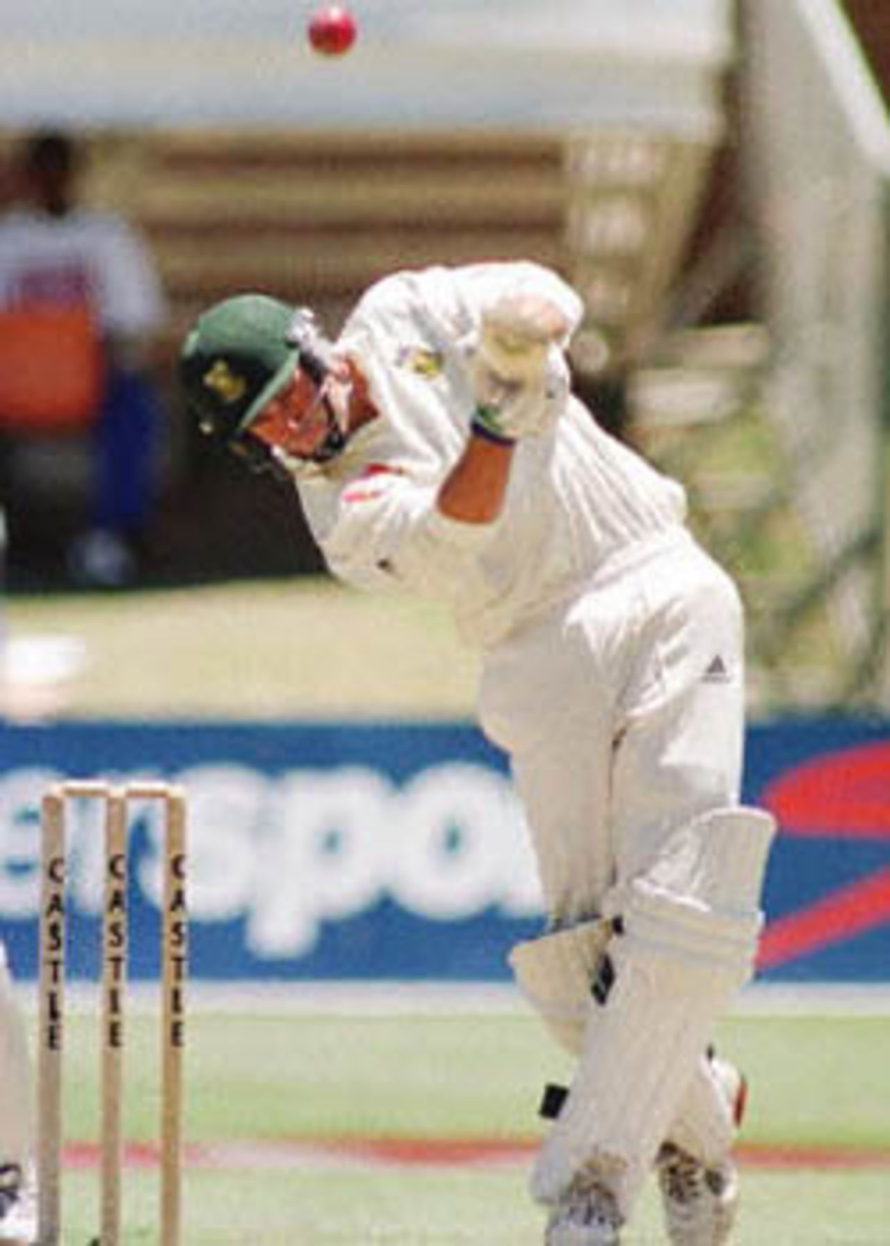Neil McKenzie drives hard on the way to his century, New Zealand in South Africa, 2000/01, 2nd Test, South Africa v New Zealand, Crusaders Ground, St George's Park, Port Elizabeth, 30Nov-04Dec 2000 (Day 4).