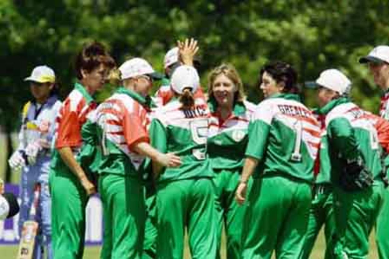 Ireland v India at the 2000 Women's World Cup , played at the Hagley Oval ,11th December