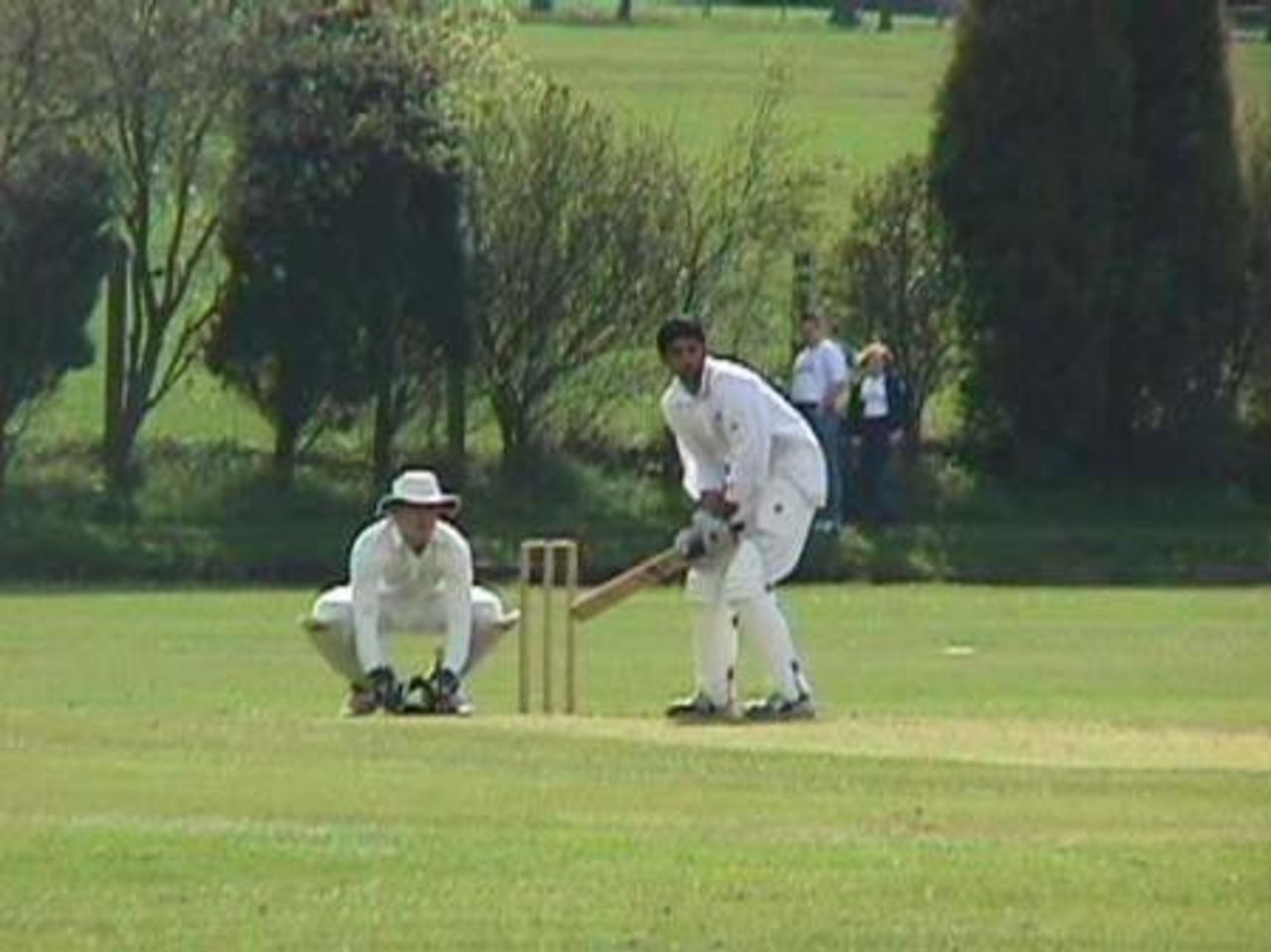 Tariq Hussain in action again against the Haslingden bowling
