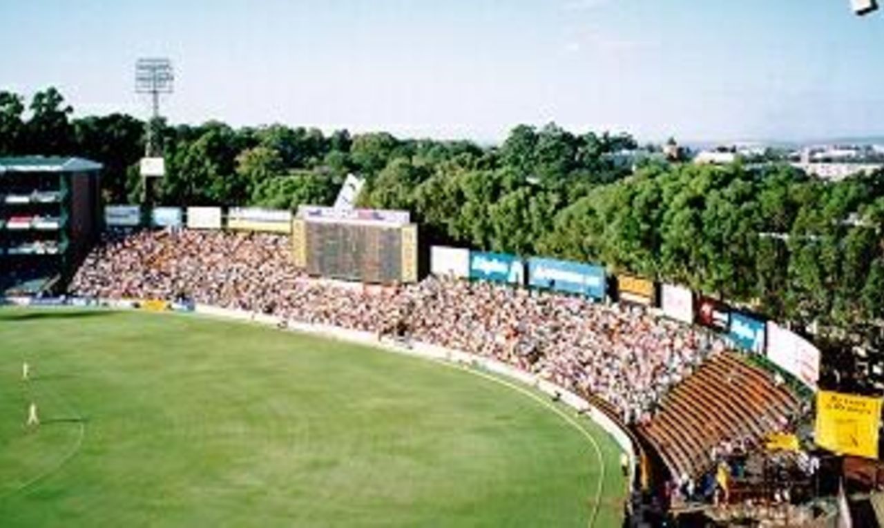 This picture was taken near the start of the 1995/96 Benson and Hedges Night Series final, which Transvaal lost rather badly to Free State.