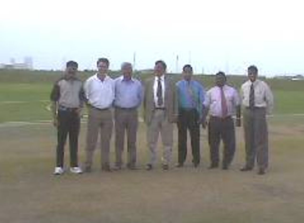 Mr. Andrew Eade, ICC Development Manager with officials of Dubai Cricket Council at Dubai ground