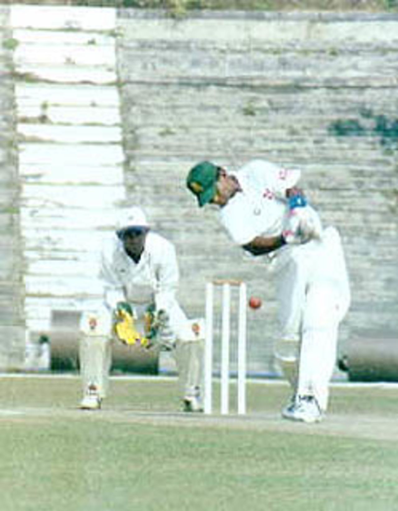Rajesh Borah plays the ball to the off side. Ranji Trophy East Zone League, 2000/01, Tripura v Assam, Maharaja Bir Bikram College Stadium, Agartala, 14-16 December 2000.