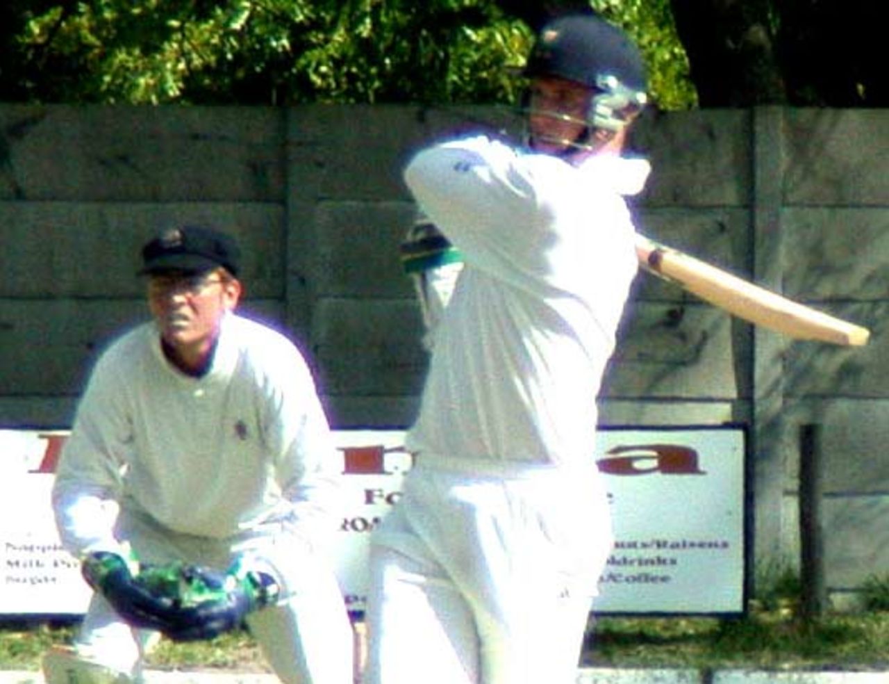 UCT's Graeme Smith pulling against Cape Town. The wicketkeeper is Scott Sedell