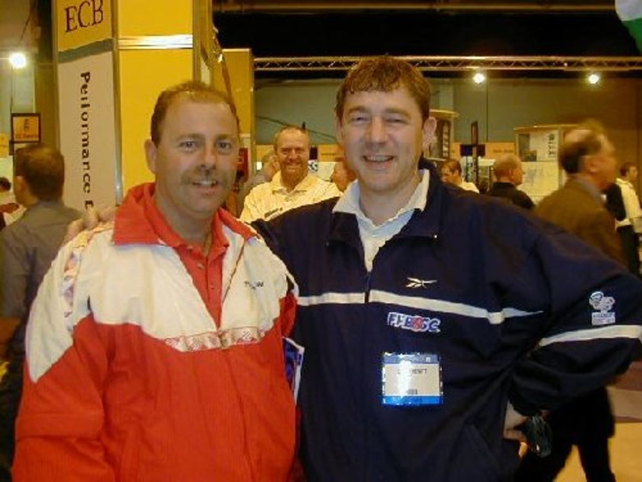 Simon Hewitt with Adrian Hewitt at Cricket Live 2000