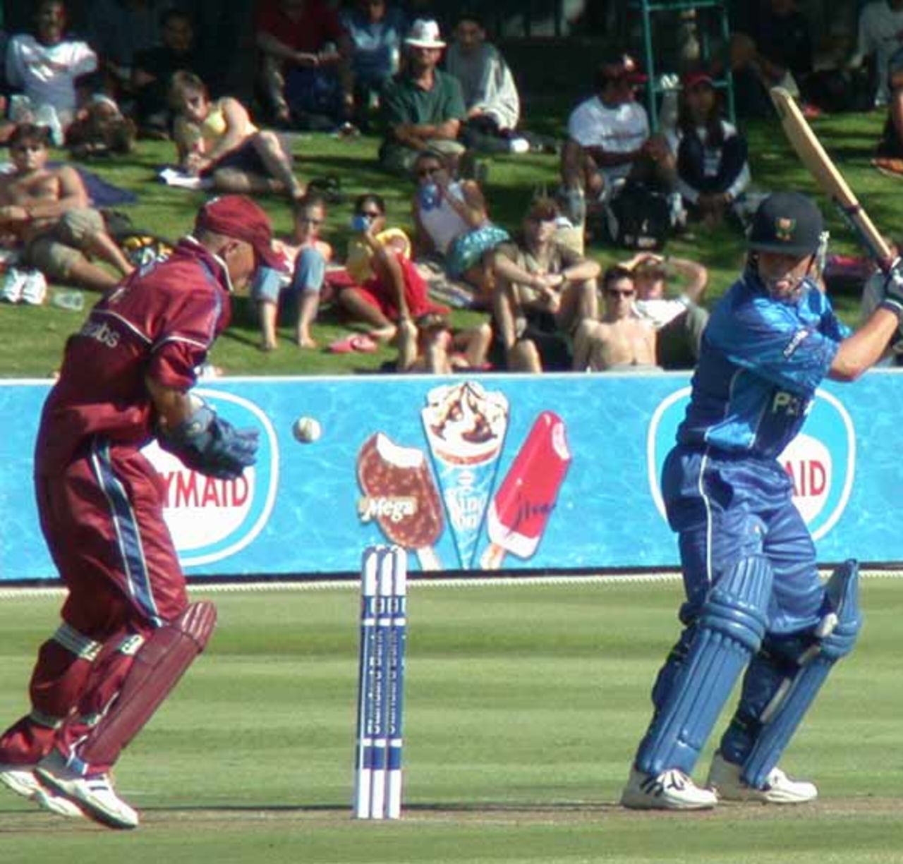 WP's Jonathan Trott plays and misses against North West at Newlands on Friday