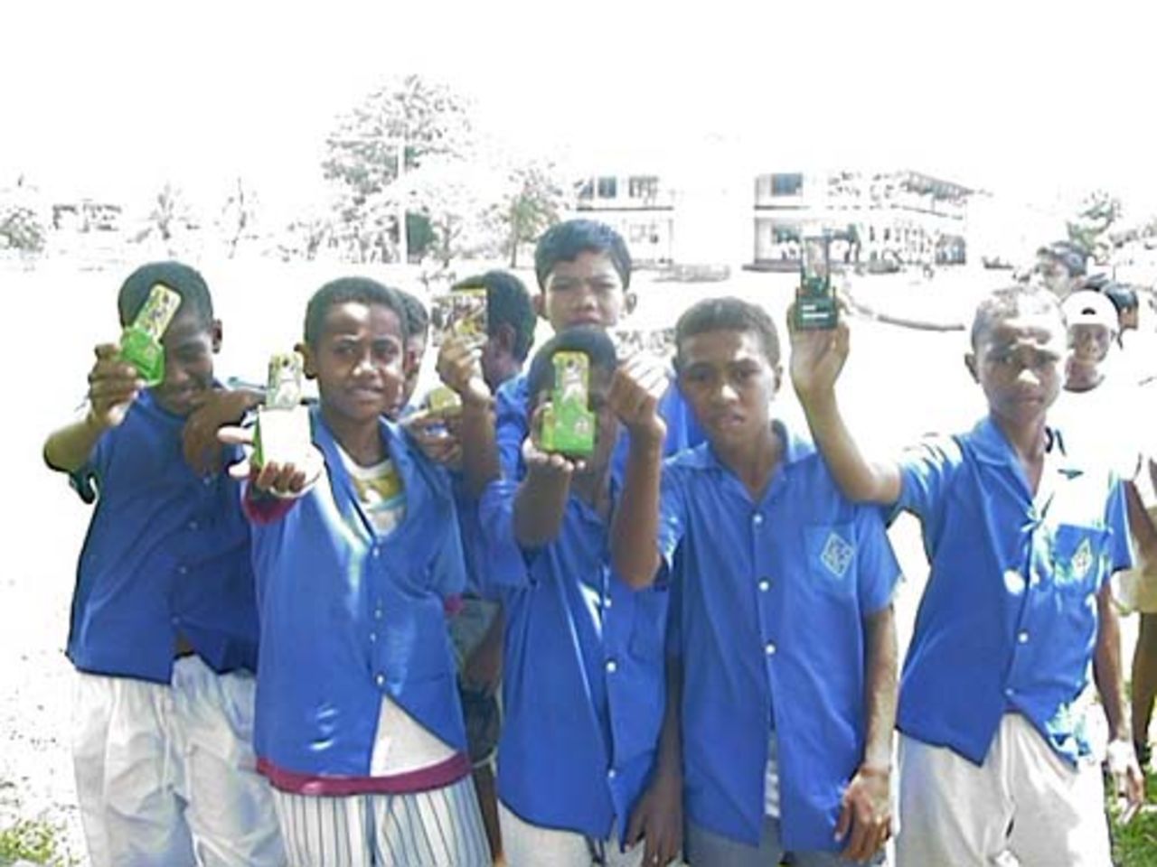 Labasa school kids with cricket gifts