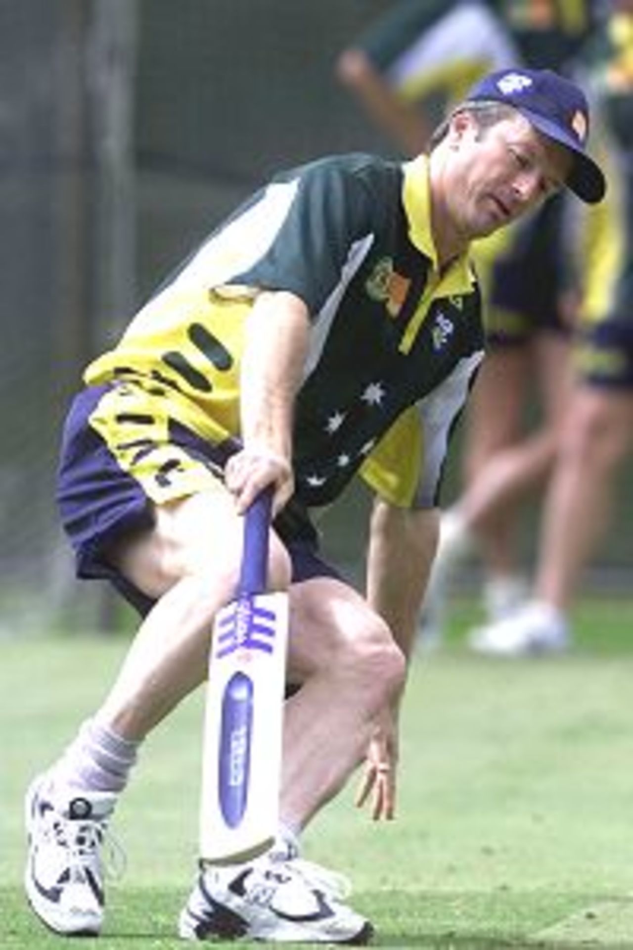 11 DEC 2001: Steve Waugh of Australia runs between wickets during the Australian Team's mid year fitness tests at Adelaide Oval No2 before the first test against South Africa staring Friday in Adelaide ,Australia.