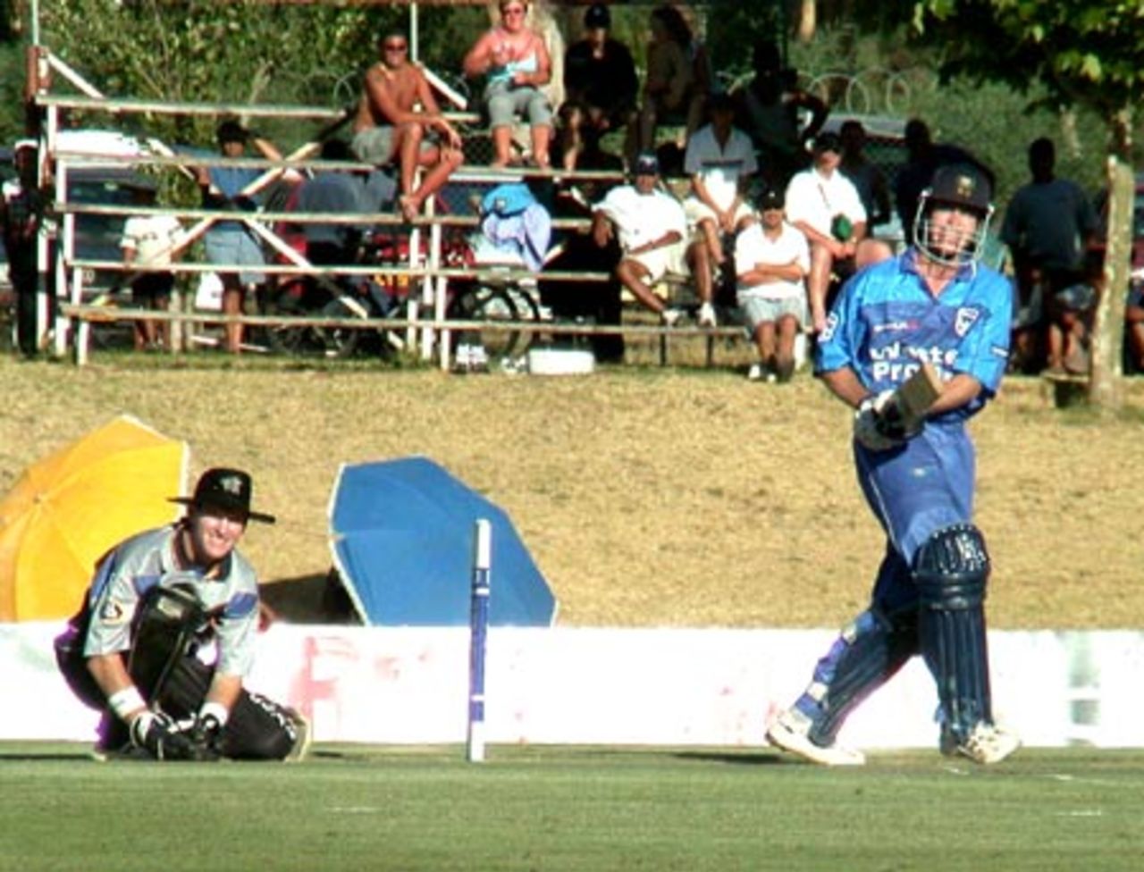 WP's Neil Johnson hooks a short delivery to the square leg boundary against Boland in a Standard Bank Cup match at Paarl on Friday