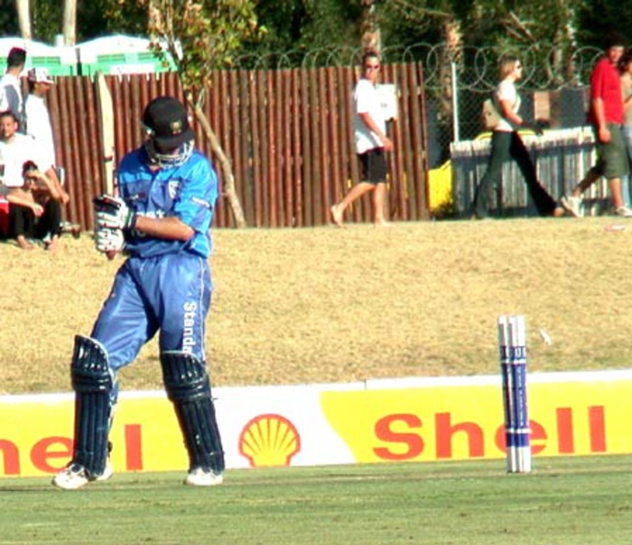 WP's Neil Johnson is cleaned bowled by Boland paceman Willem du Toit in a Standard Bank Cup match at Paarl on Friday