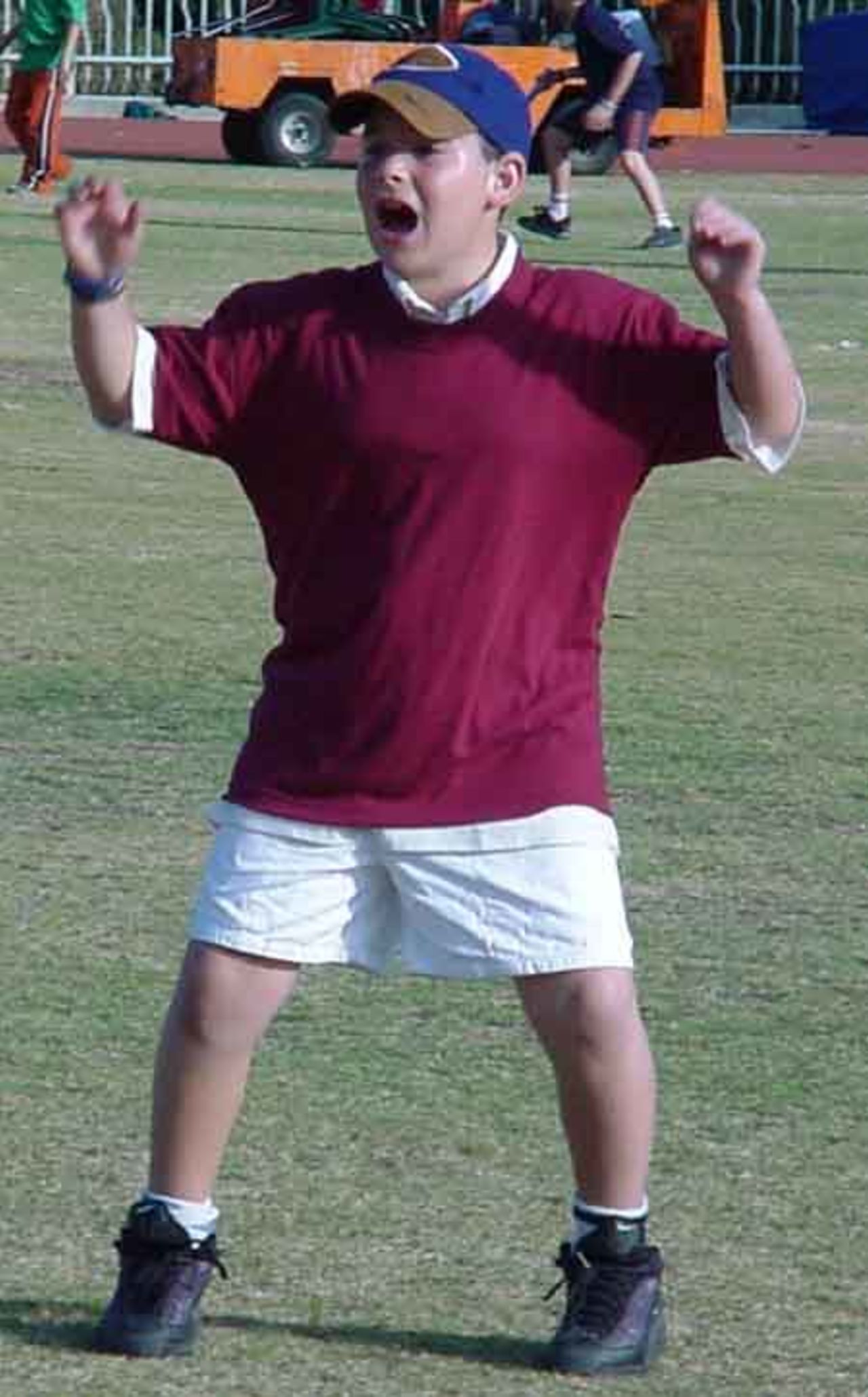 Ra'anana's Rafi Shachat appeals for a wicket.