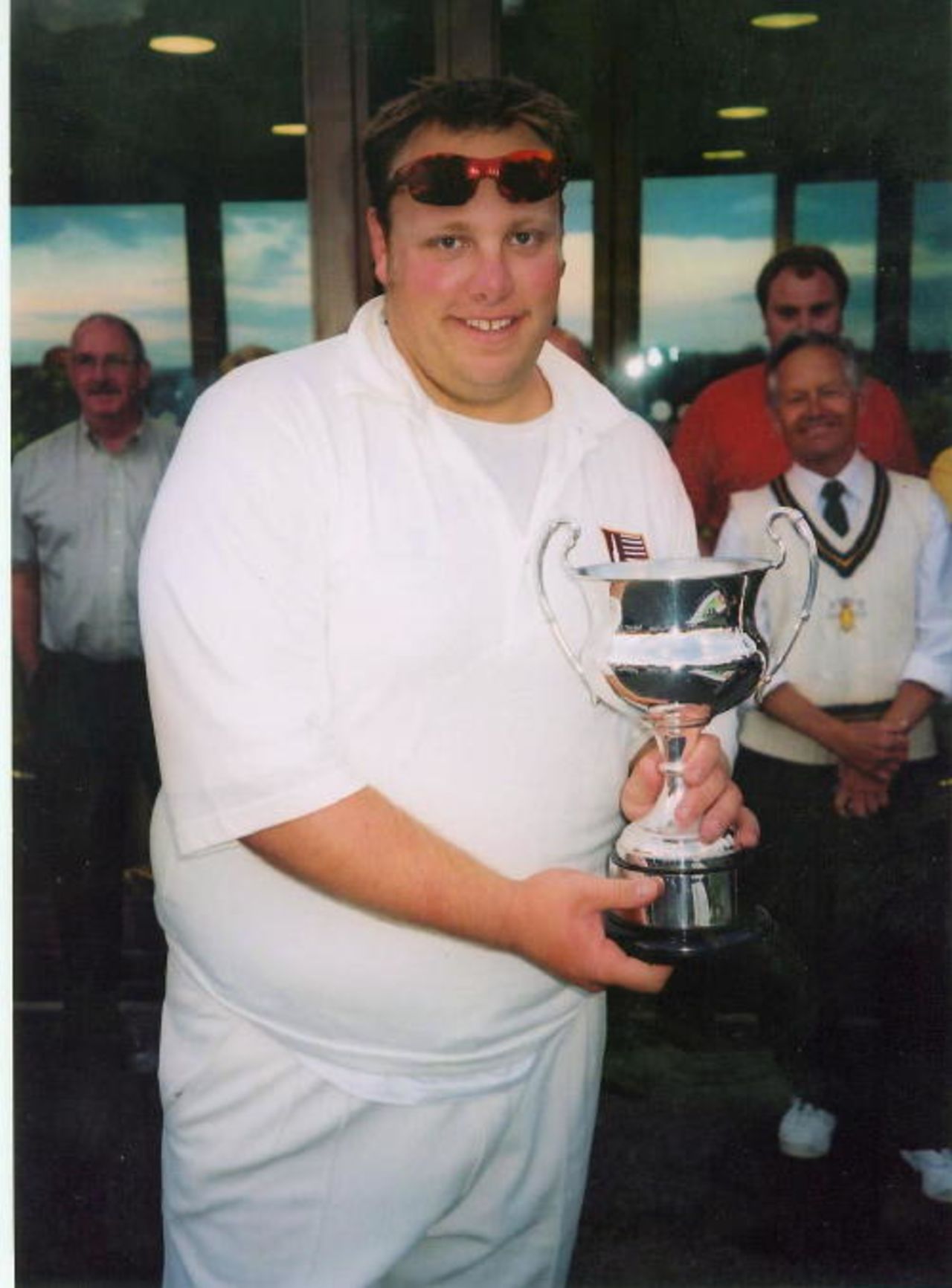 Russell Rowe - South Wilts captain with SEC Trophy after defeating Bashley in the Final at The Rose Bowl