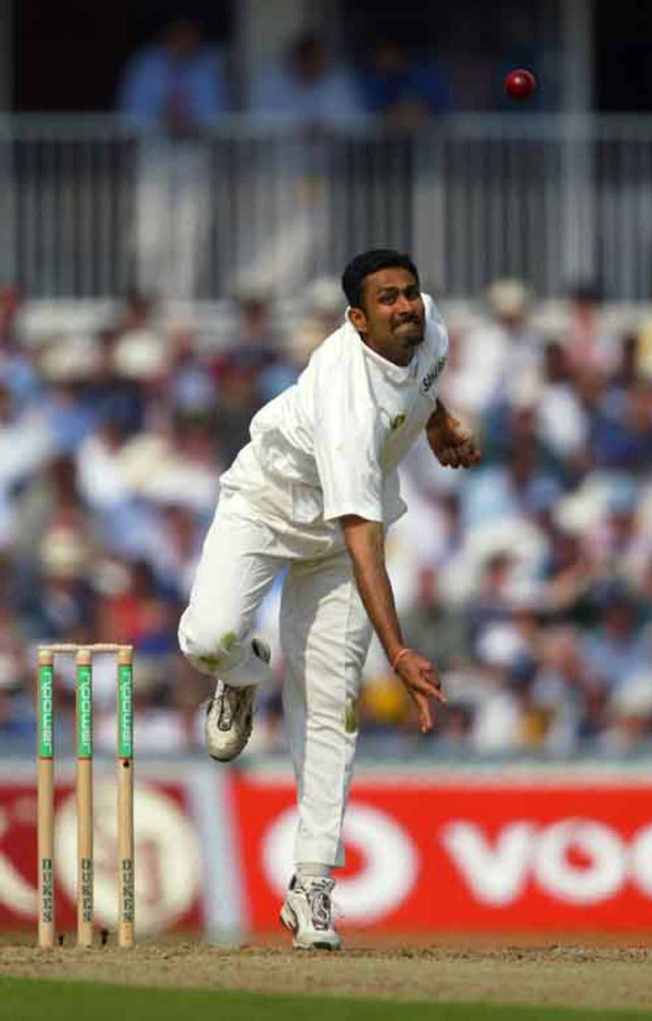 Anil Kumble of India in action during the first day of the NPower Fourth Test match between England and India on September 5, 2002 played at the AMP Oval in London, England