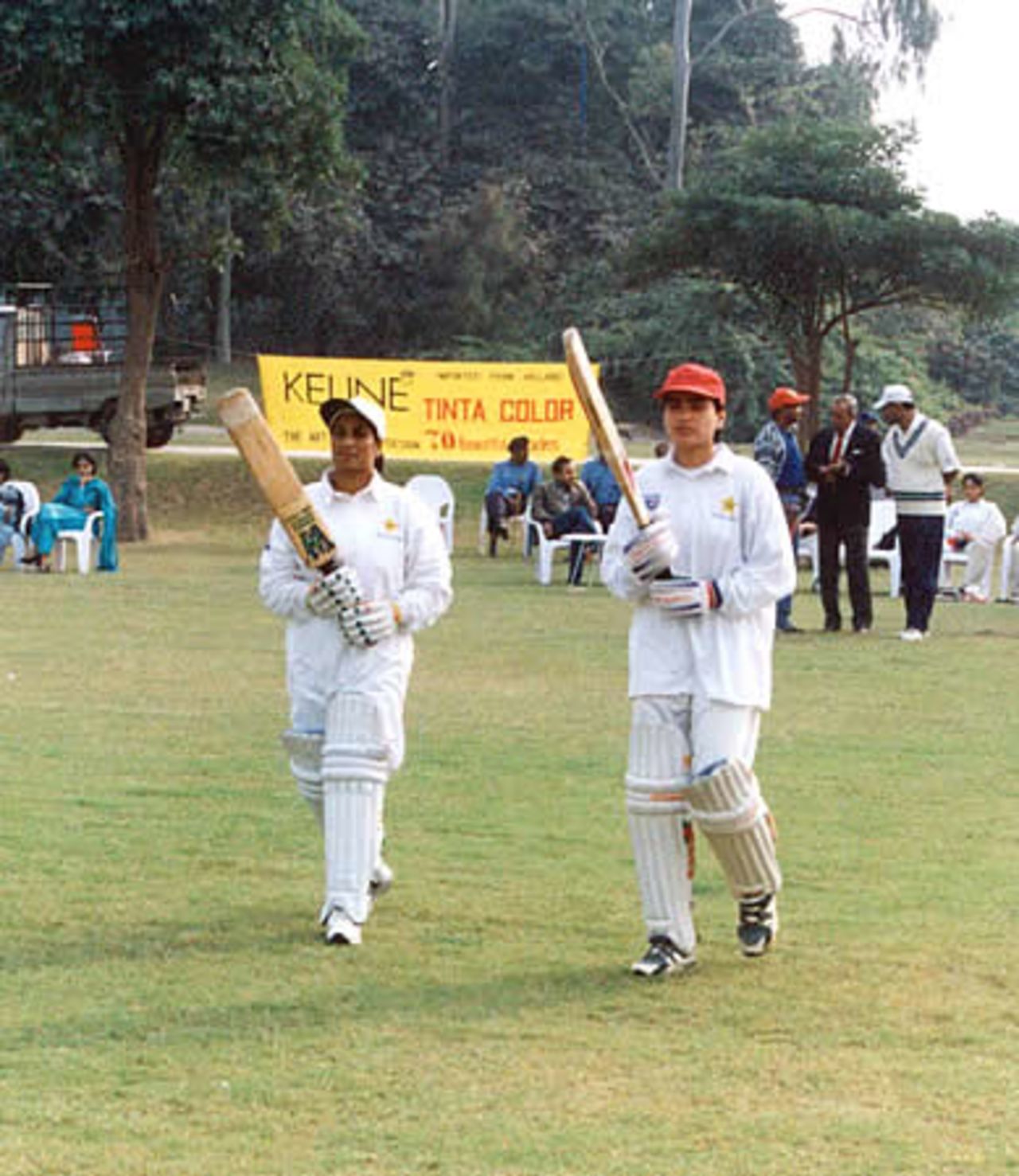 Openers Azraa Parveen and Taskeen Qadir, Punjab Whites, NQWCT-2000, 20-25 Nov 2000, Race Course Park, Lahore