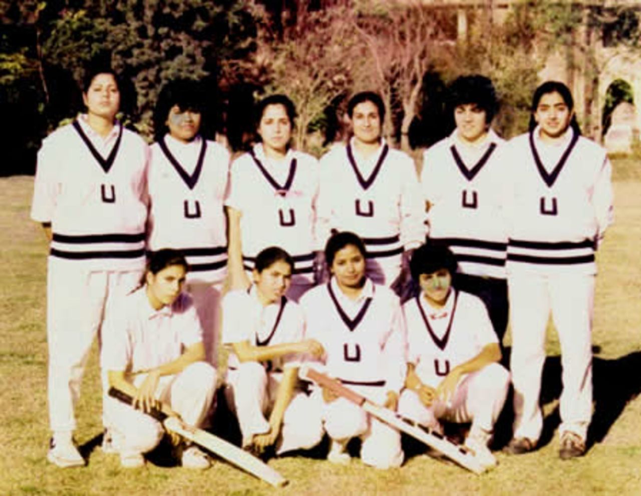 A group photo of Lahore Women Cricket team, Lahore College for Women Ground, Lahore