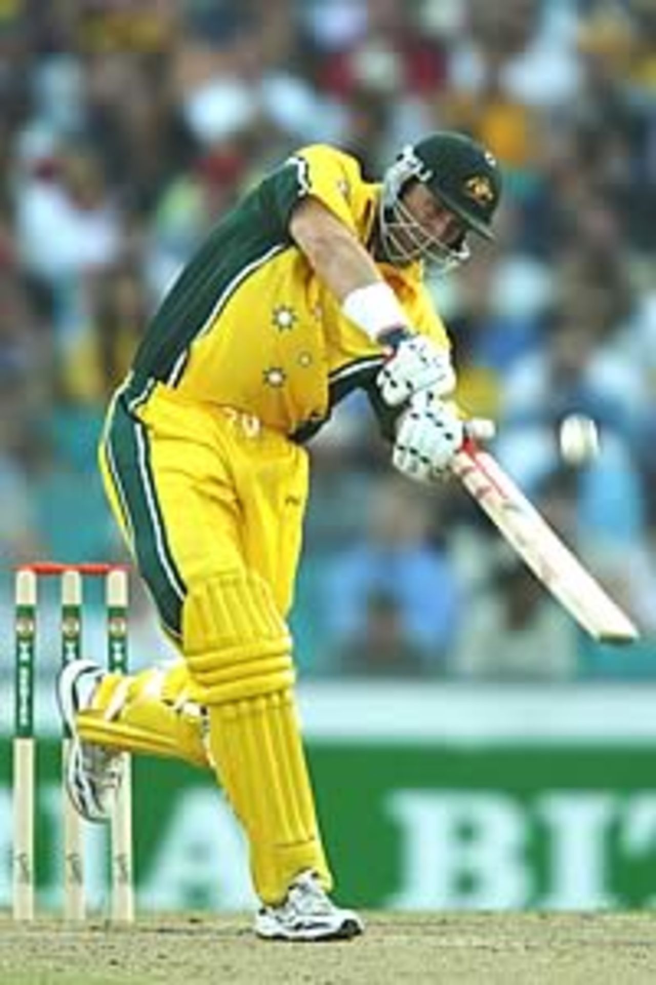 SYDNEY - DECEMBER 13: Matthew Hayden of Australia hits out during the One Day International match between Australia and England at the Sydney Cricket Ground in Sydney, Australia on December 13, 2002.