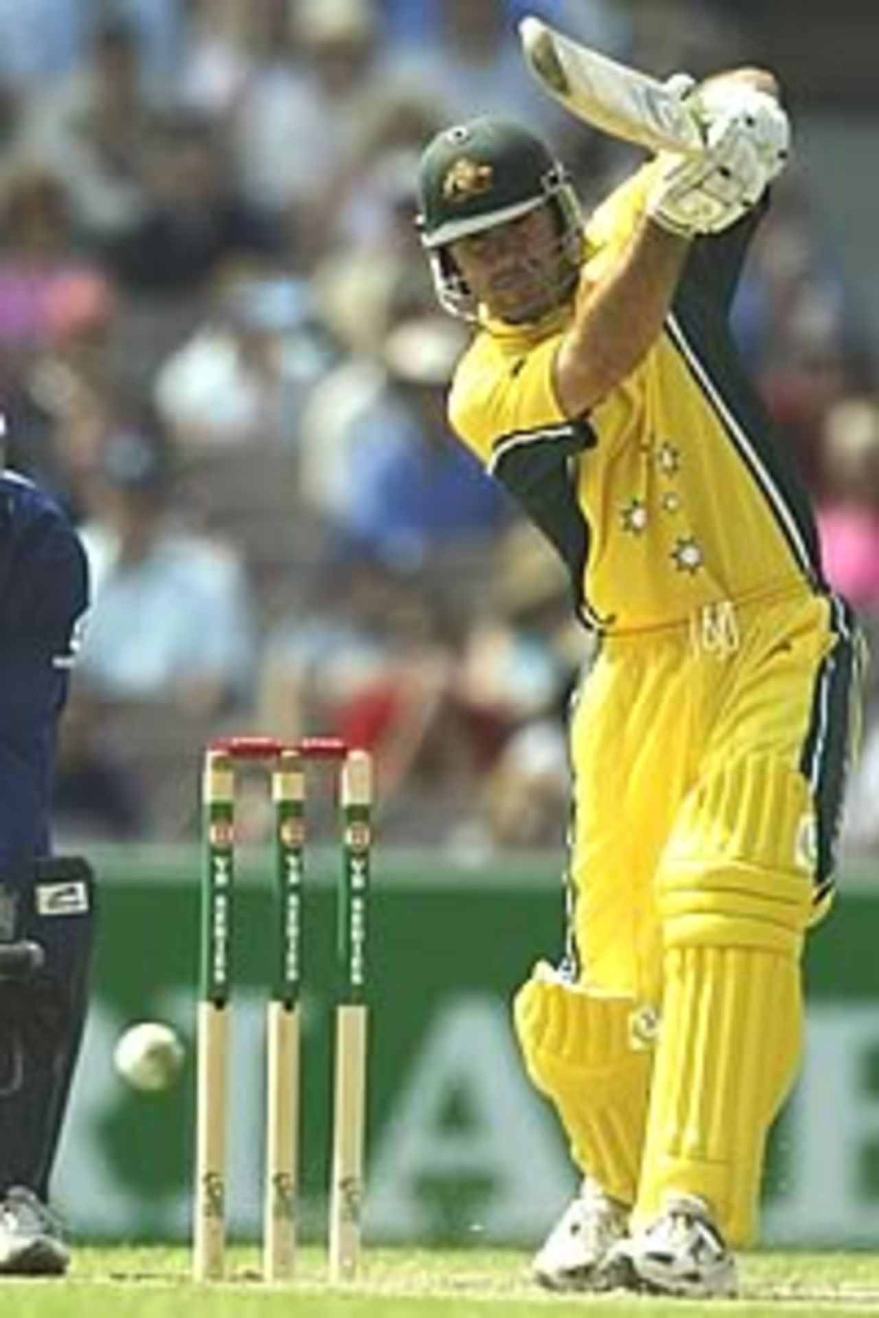 MELBOURNE - DECEMBER 15: Ricky Ponting of Australia hits out during the One Day International match between Australia and England at the Melbourne Cricket Ground in Melbourne, Australia on December 15, 2002.