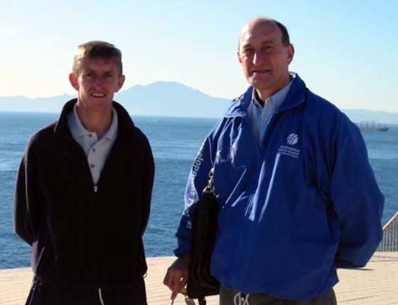 Phil Hudson and Ian Stuart at the Europa Ground, Gibraltar