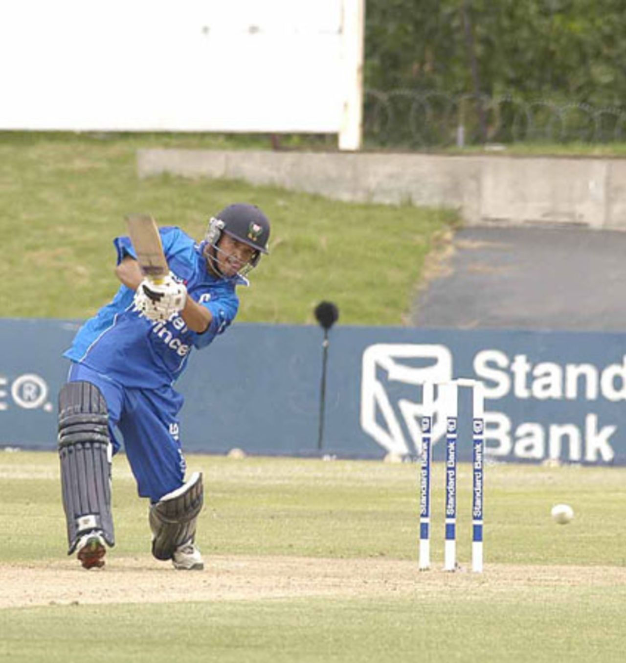 JP Duminy moves  to leg and hits through the offside in his innings of 69