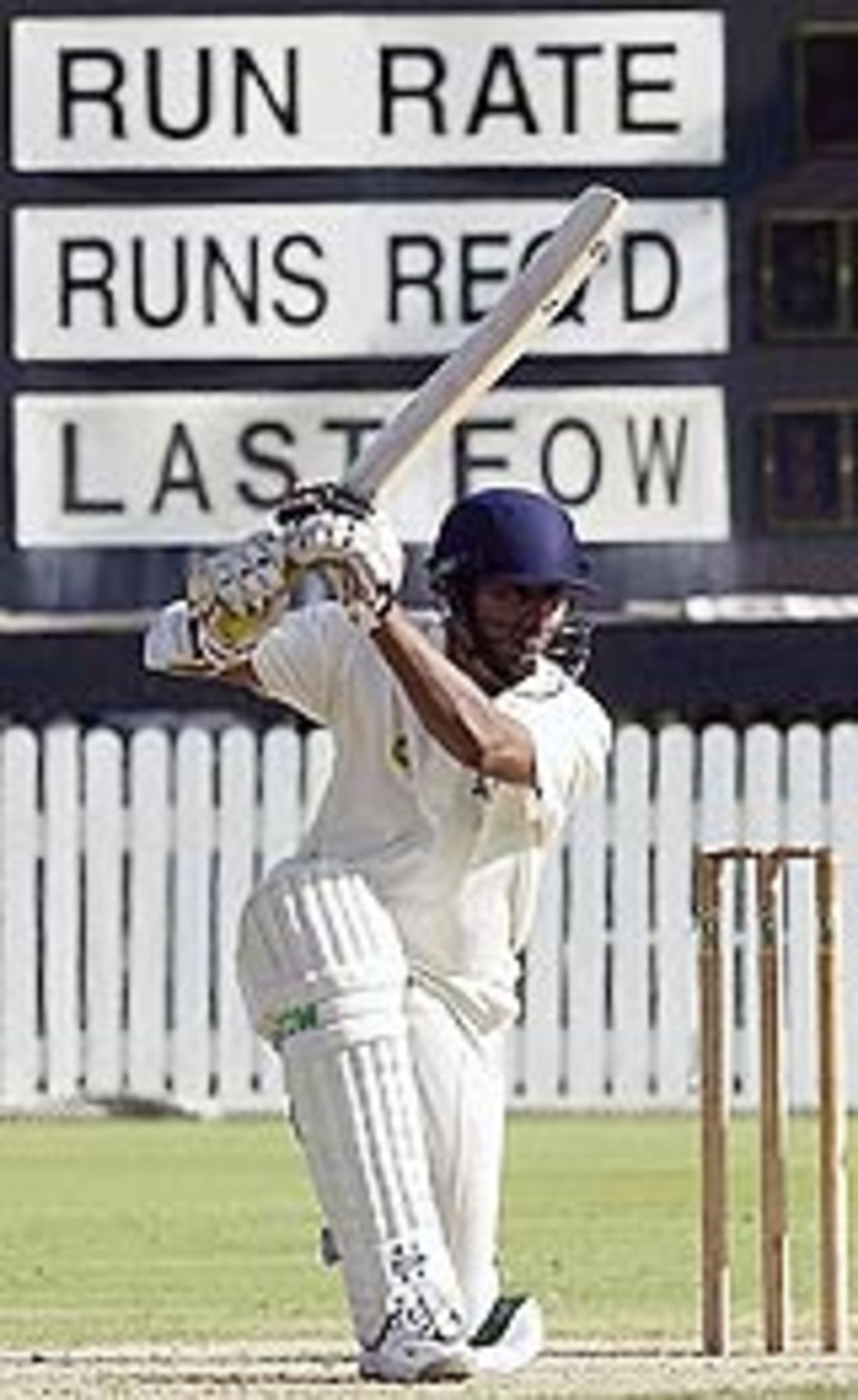 Sadagoppan Ramesh hits a sparkling cover-drive pulls, QAS v Indians, tour game, Brisbane, November 20, 2003