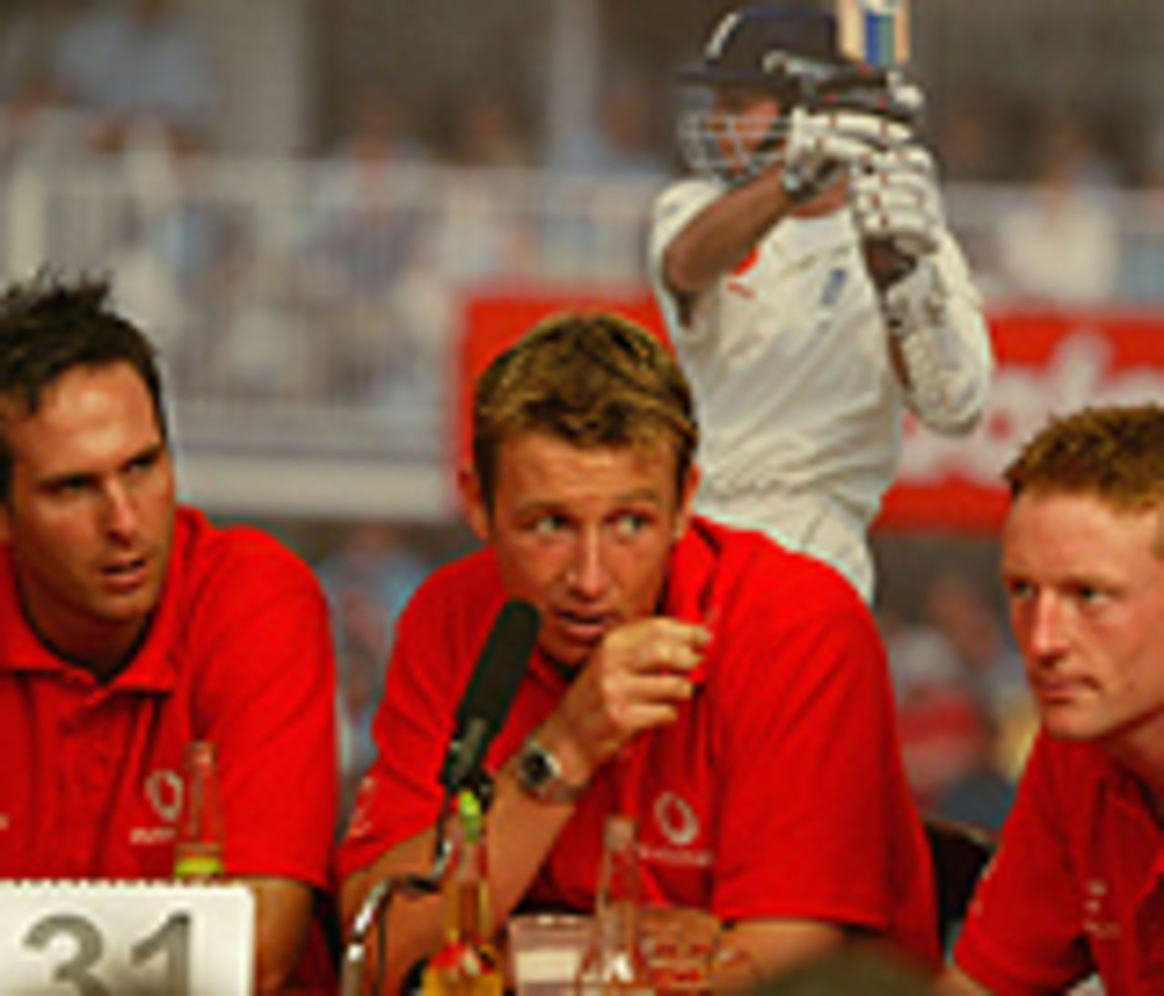 England players enjoy the Question of Cricket quiz