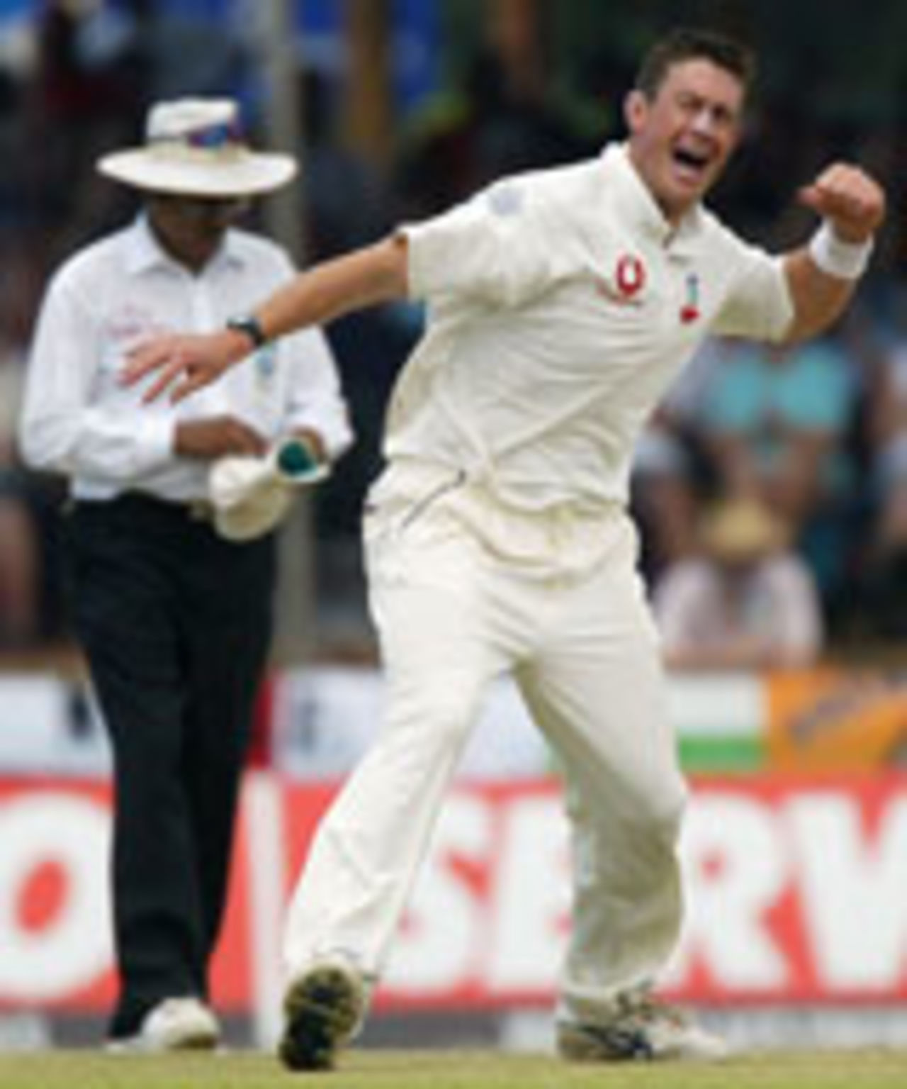 Ashley Giles celebrates the wicket of Sanath Jayasuriya, Sri Lanka v England, 1st Test, Galle, December 2, 2003