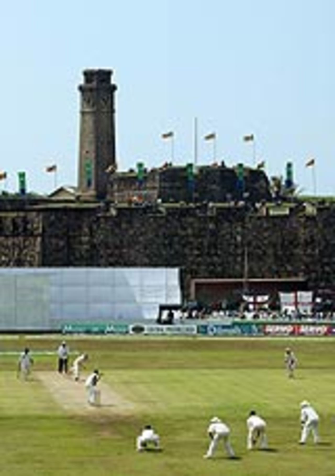 The famous fort at Galle during the first day's play