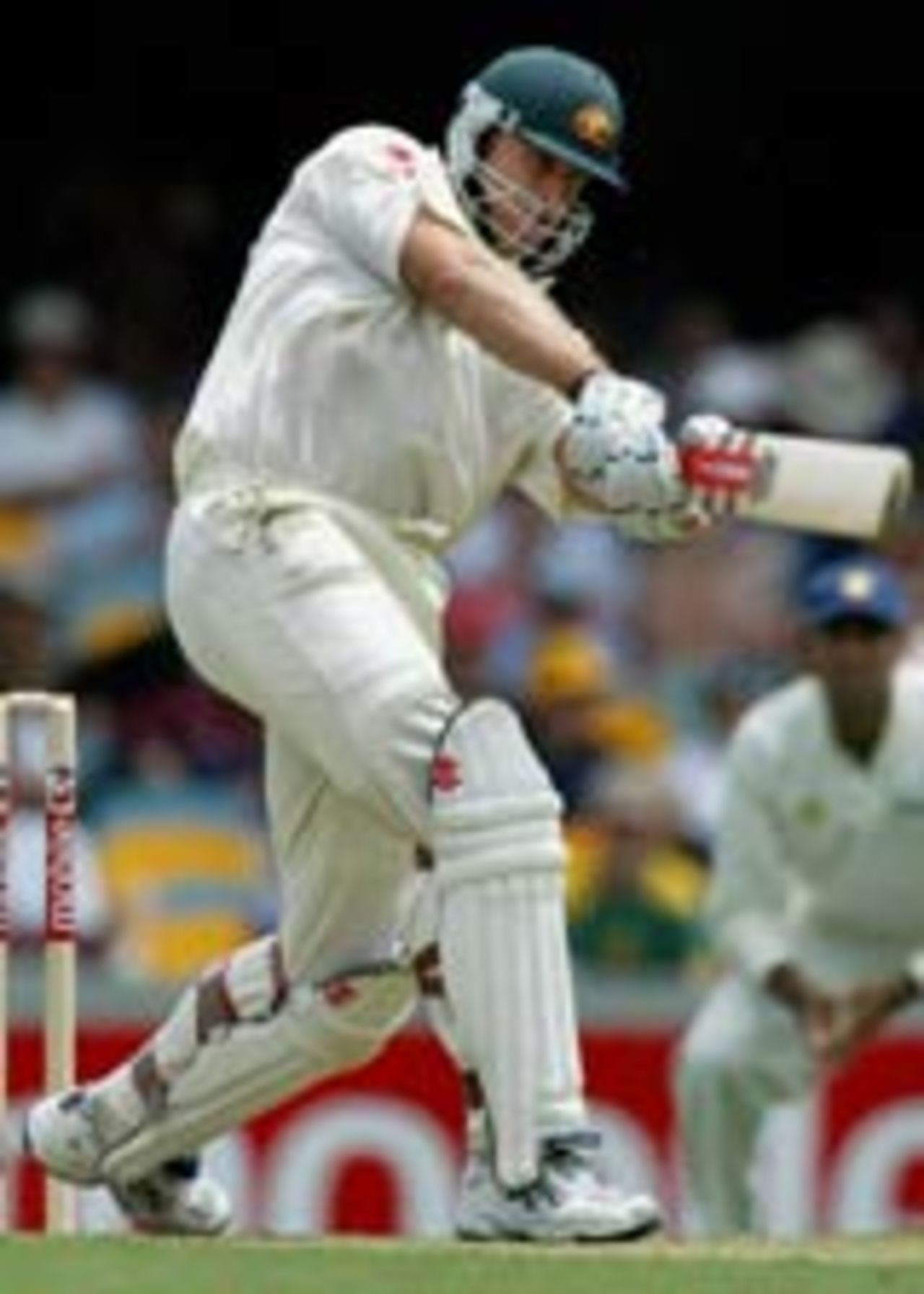 Hayden drives, and drives well, 1st Test, India v Australia, Brisbane, 2003
