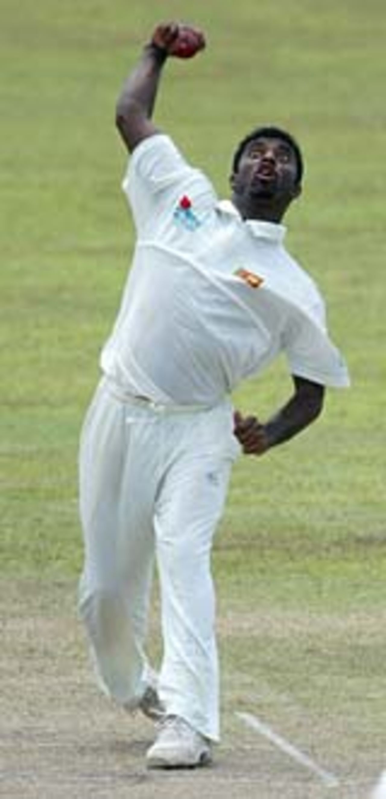 Muttiah Muralitharan bowls on the final day of the Galle Test, Sri Lanka v England, 1st Test, Galle, December 6, 2003