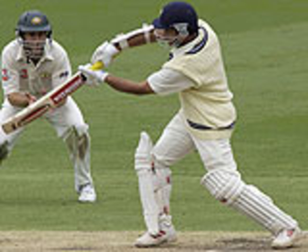 Sourav Ganguly on the drive, Australia v India, 1st Test, Brisbane, 4th day, December 7, 2003