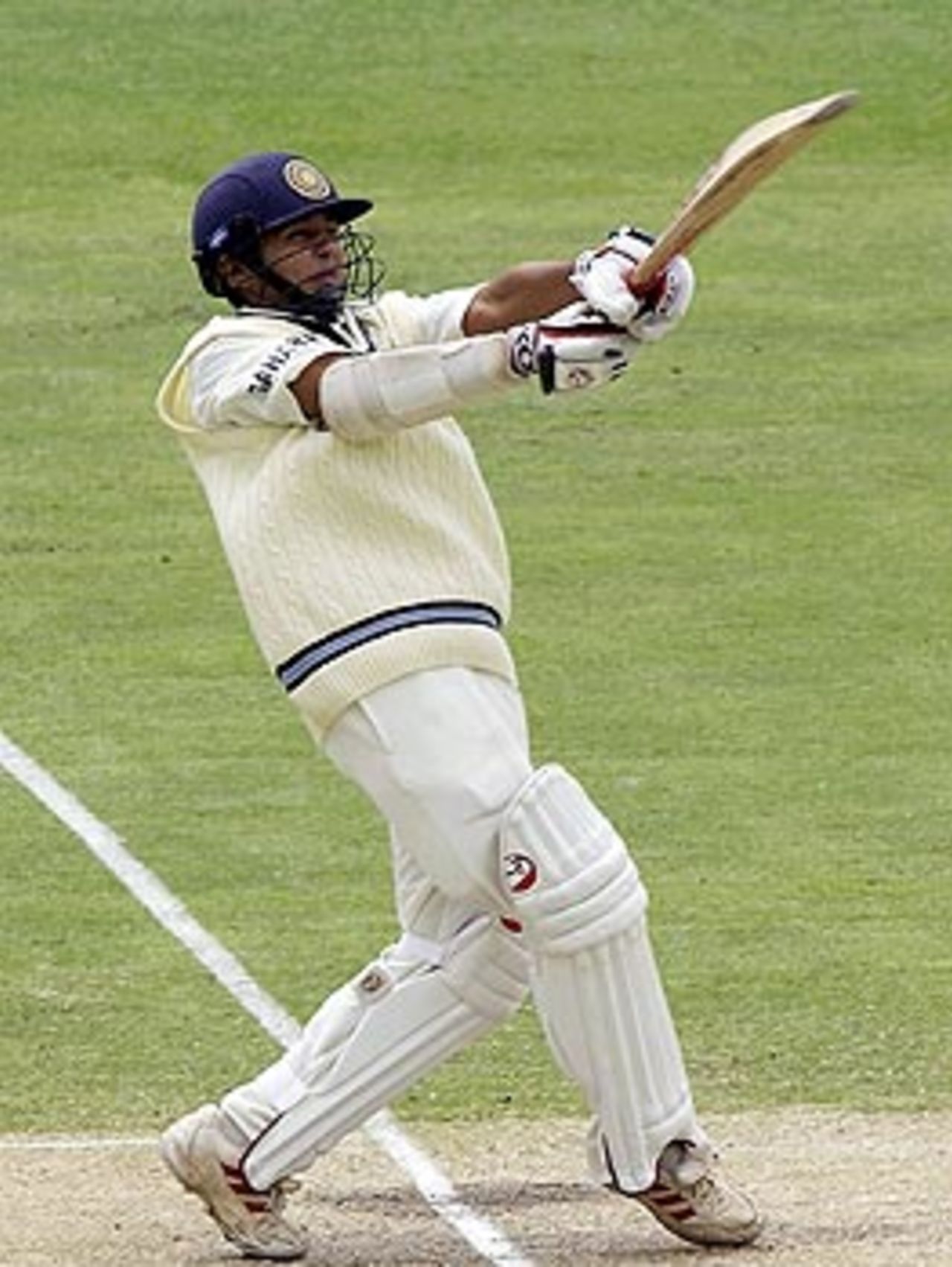 Who did you call a mere child? Take that! Parthiv Patel on the attack, Australia v India, 1st Test, Brisbane, 5th day, December 8, 2003