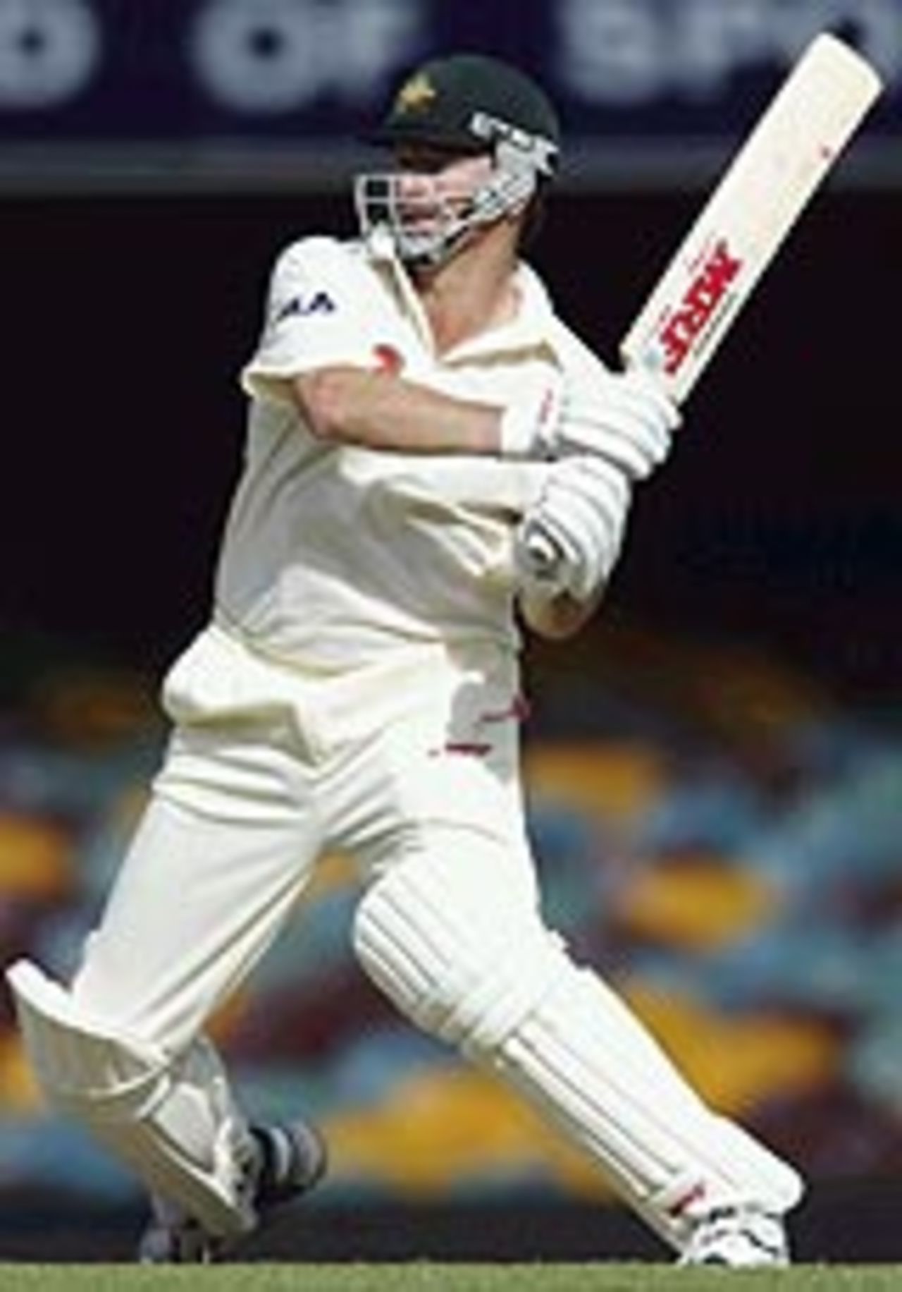 Steve Waugh pulls, Australia v India, 1st Test, Brisbane, 5th day, December 8, 2003