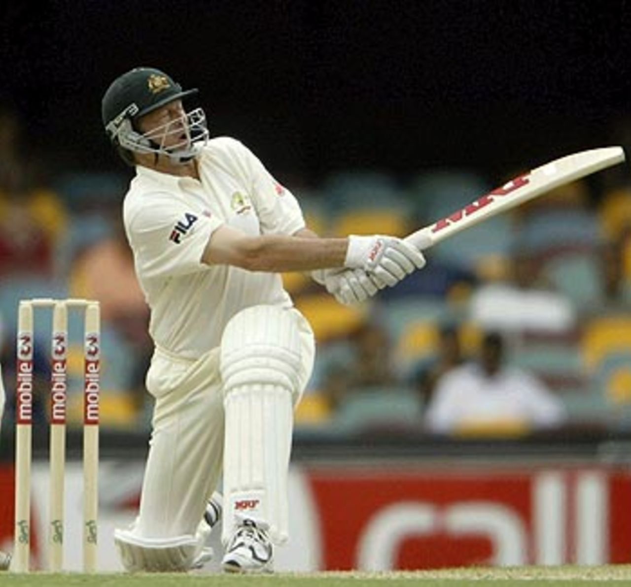 Steve Waugh plays a shot in his sleep, Australia v India, 1st Test, Brisbane, 5th day, December 8, 2003