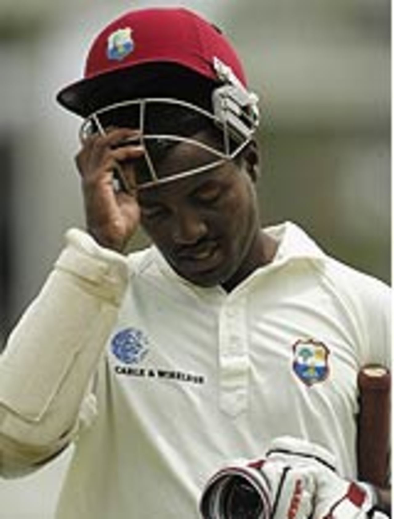 Brian Lara of the West Indies leaves the field after being dismissed, West Indies v Australia, 4th Test, Antigua, 2nd day, May 10, 2003