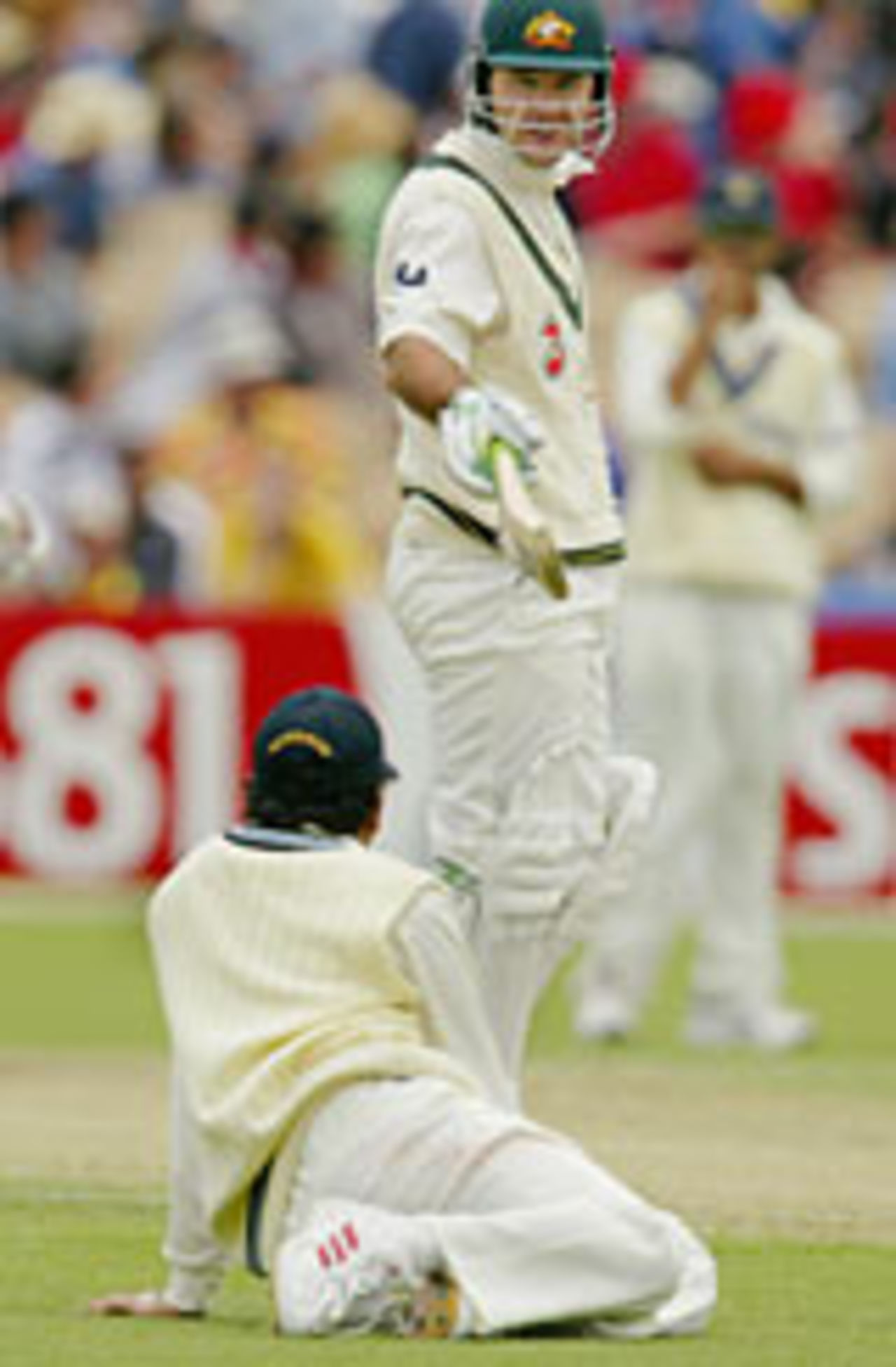 Ricky Ponting on his way to a first-day hundred, Australia v India, 2nd Test, Adelaide, 1st day, December 12, 2003
