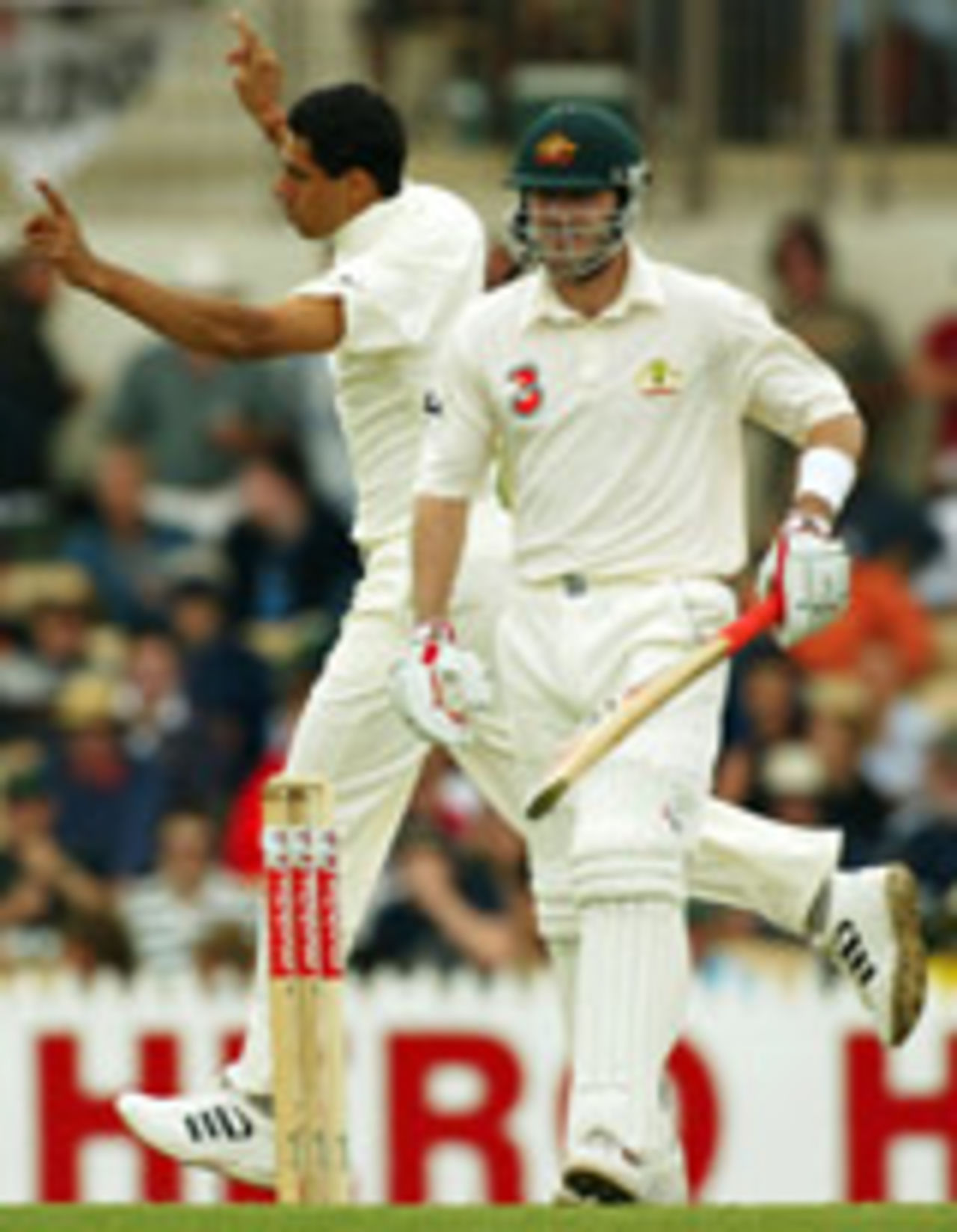 Nehra celebrates Martyn's dismissal, 2nd Test, 1st day, Adelaide, 12 December, 2003