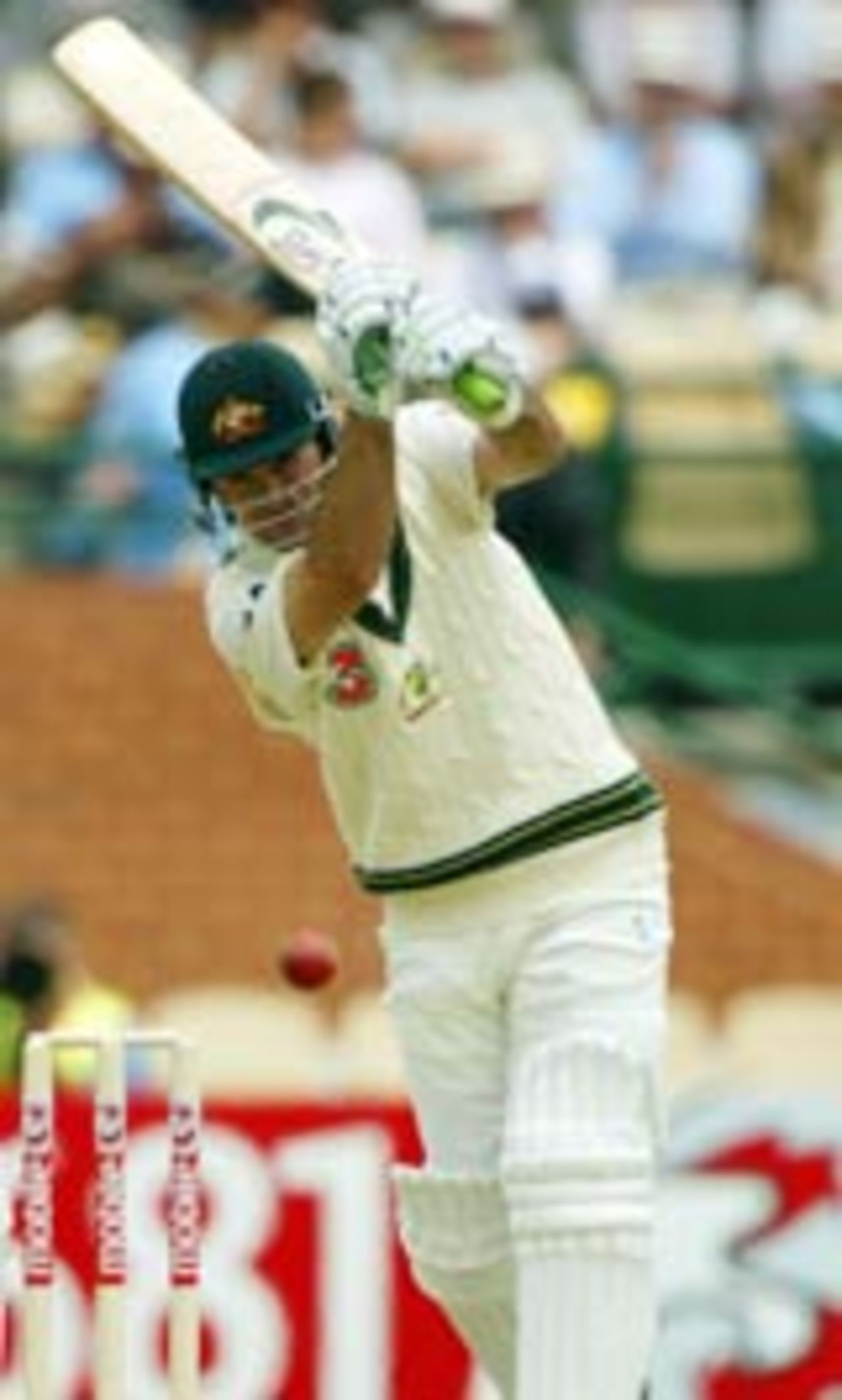Ponting drives on the way to his double-century, Australia v India, 2nd Test, Adelaide, 2nd day, December 12, 2003