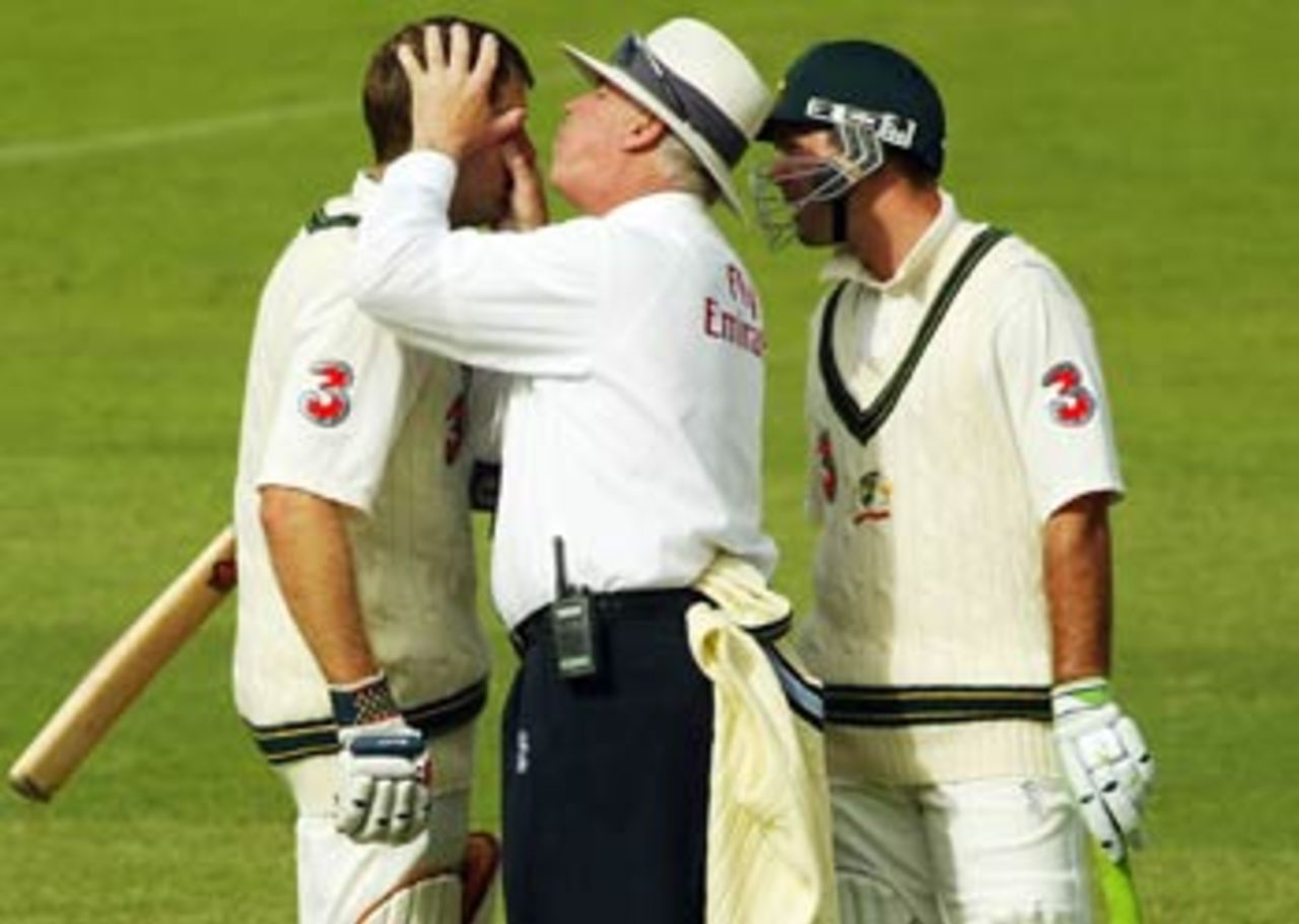 Katich's only bother was dust in the eye as he partnered Ponting ably, Australia v India, 2nd Test, Adelaide, 1st day, December 12, 2003