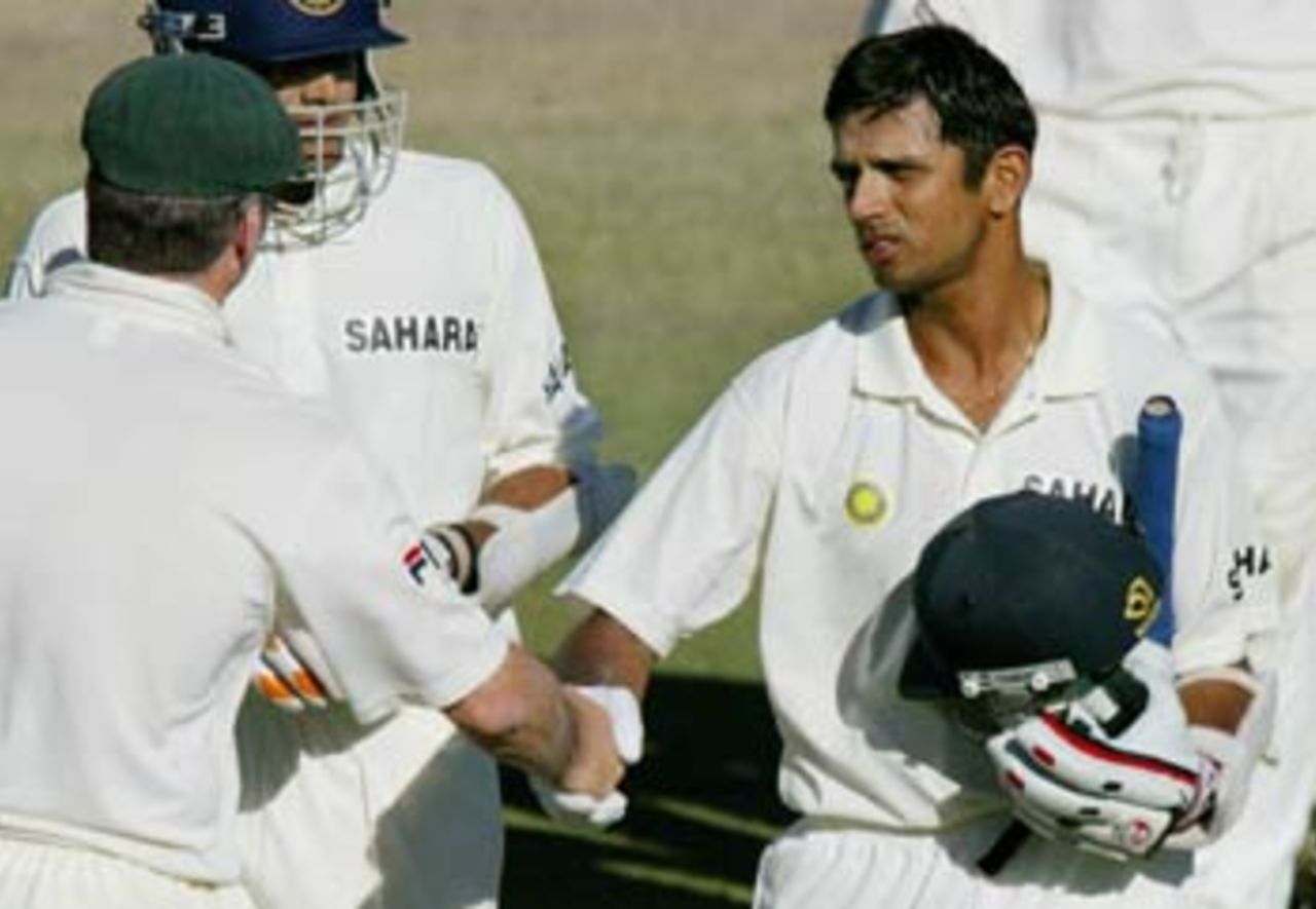 Rahul Dravid was unbeaten on 199, and the day belonged to him, Australia v India, 2nd Test, Adelaide, 3rd day, December 14, 2003
