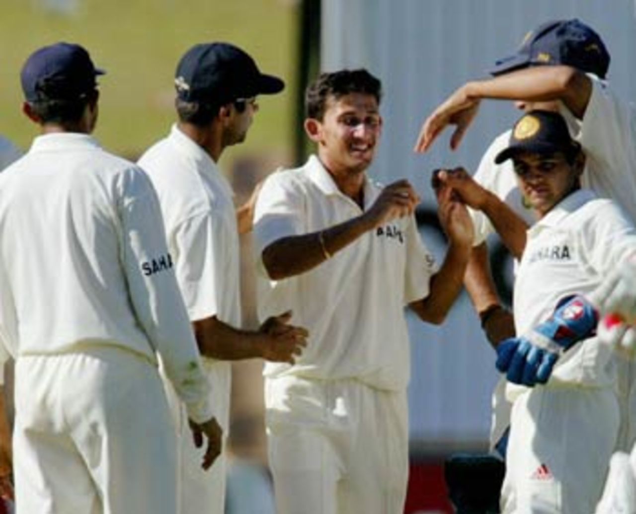 Agarkar was the toast of his team after taking his first 5-for, Australia v India, 2nd Test, Adelaide, 4th day, December 15, 2003