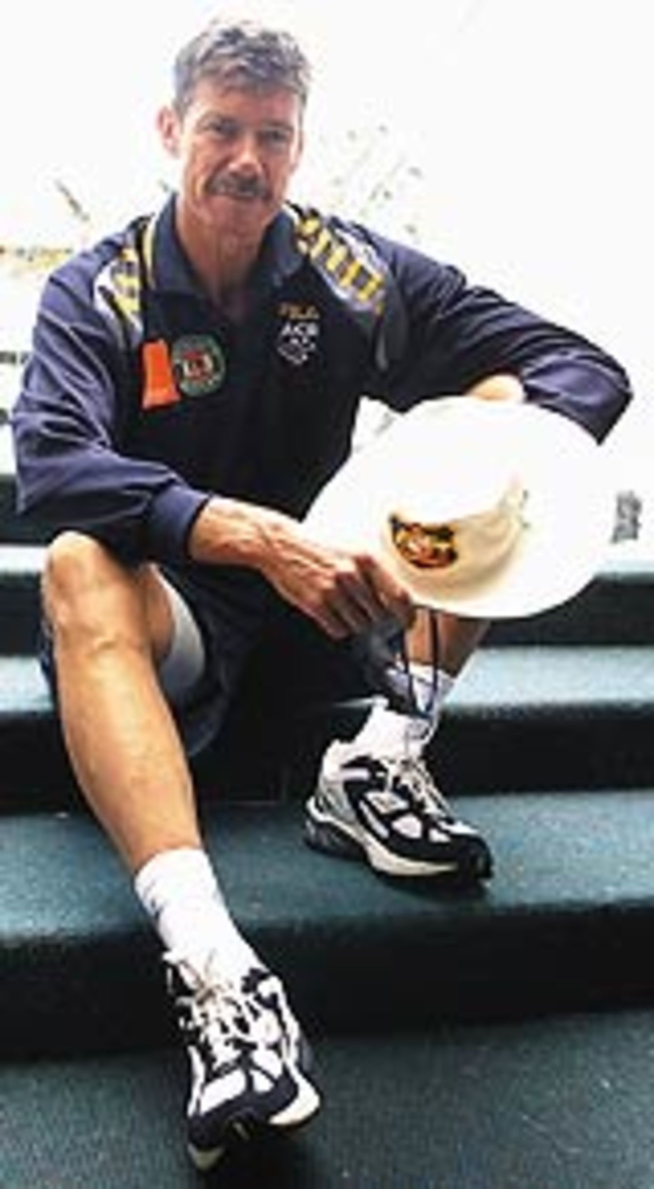 Portrait of John Buchanan the Australian coach during the Australian nets session at the Gabba cricket ground, Brisbane, Australia on November 6, 2002