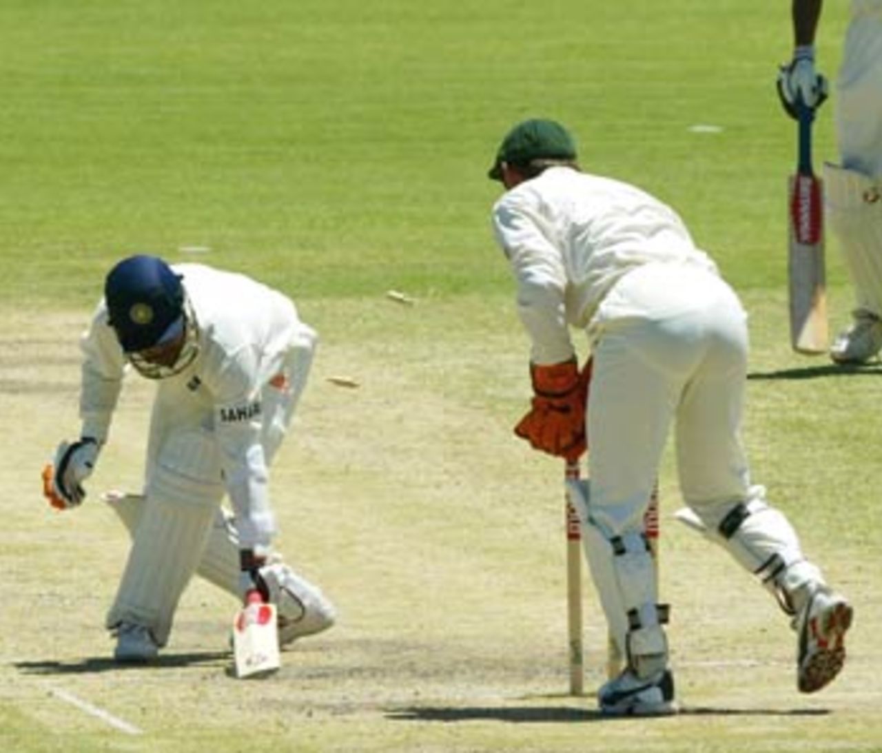After some bold strokes Sehwag loses his wicket to a rush of blood, Australia v India, 2nd Test, Adelaide, 5th day, December 16, 2003