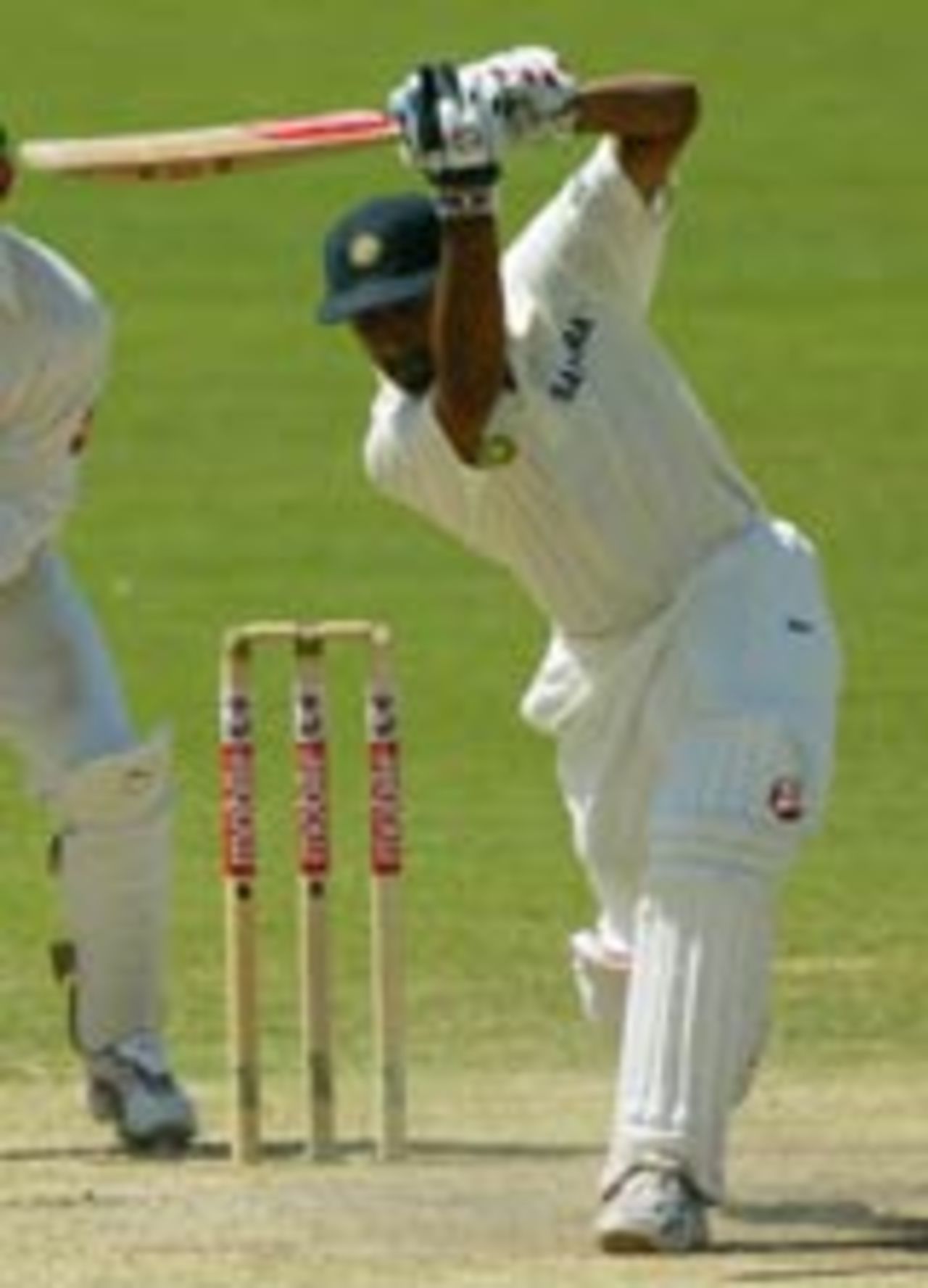 Dravid drives through the off side, Australia v India, 2nd Test, Adelaide, 5th day, December 16, 2003