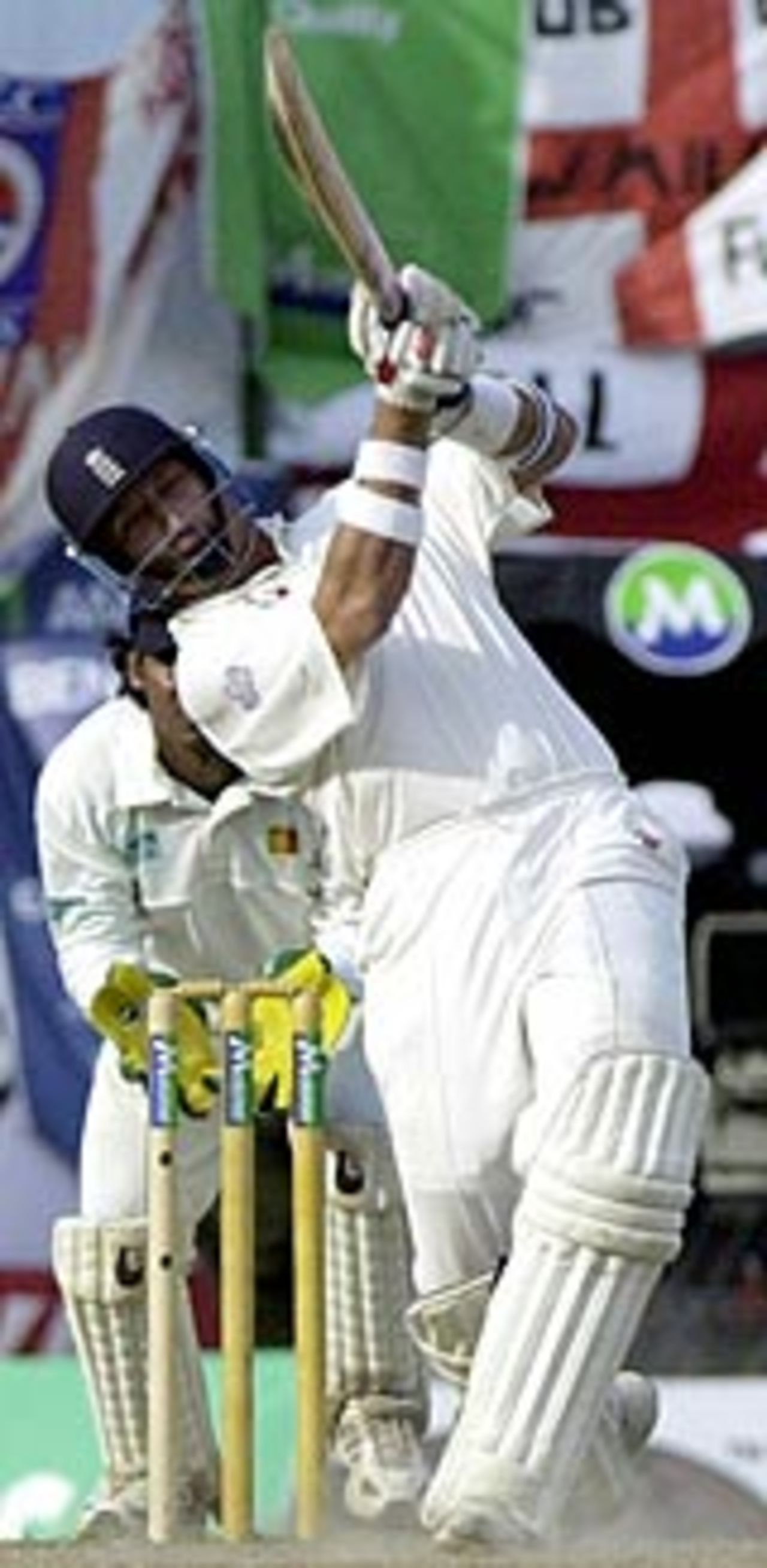 Nasser Hussain on the attack in the Kandy Test