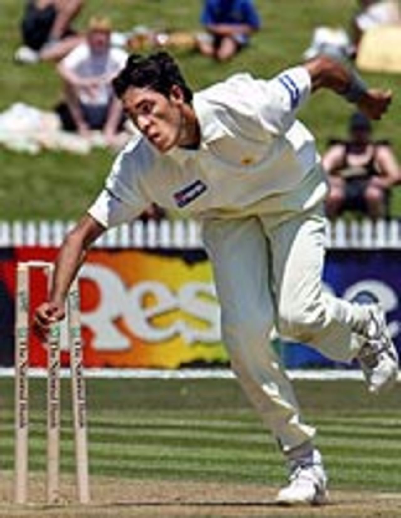 Umar Gul runs out Mark Richardson, New Zealand v Pakistan, 1st Test, Hamilton, 1st day, December 19, 2003