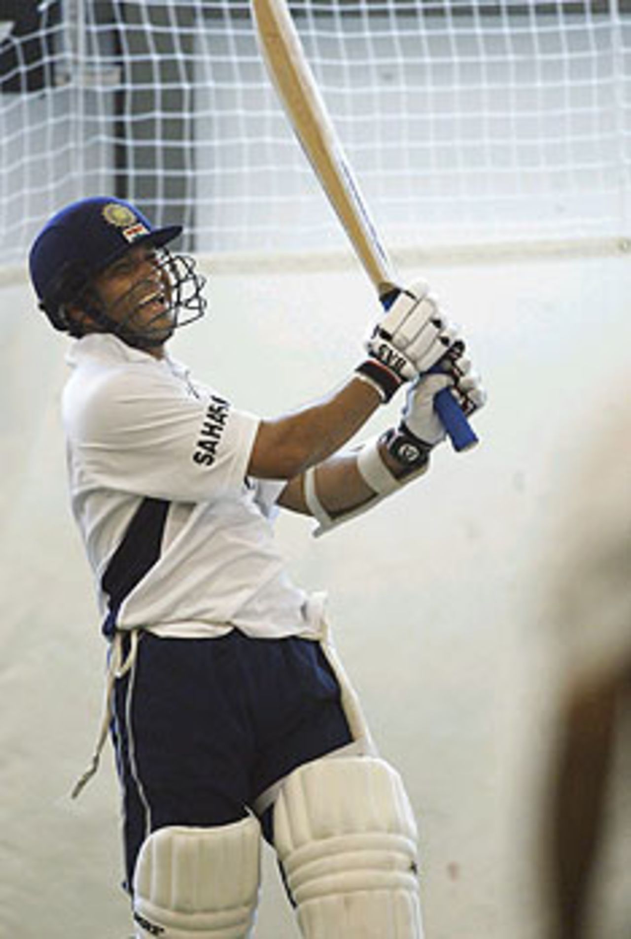 Sachin Tendulkar hard at play in the nets, Hobart, December 18, 2003