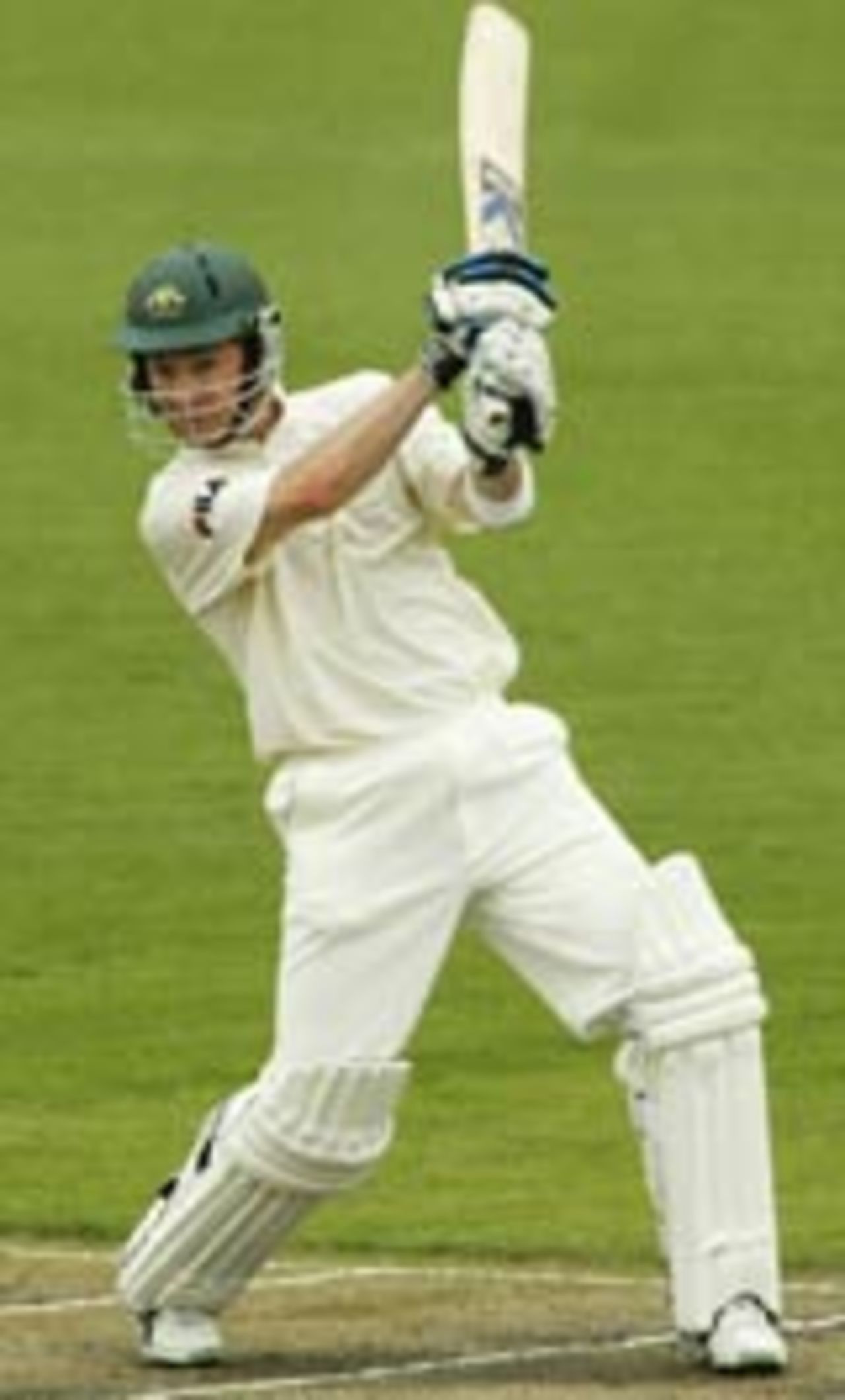 Michael Clarke drives off the back foot, Australia A v Indians, tour game, Hobart, 3rd day, December 21, 2003
